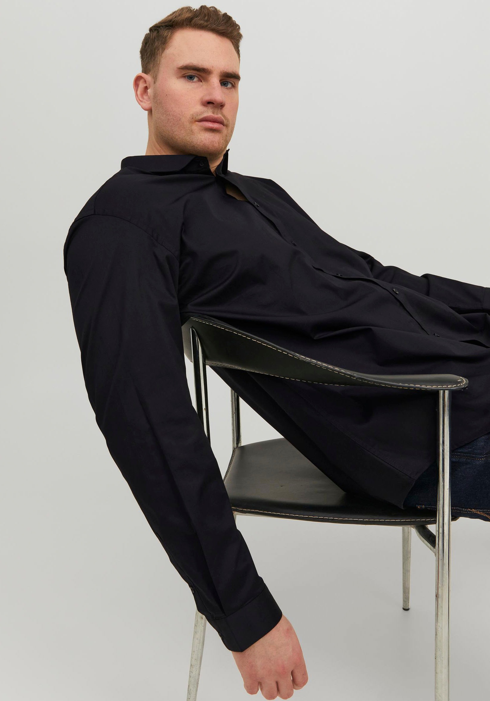 Jack & Jones PlusSize Langarmhemd »JPRBLACARDIFF SHIRT«