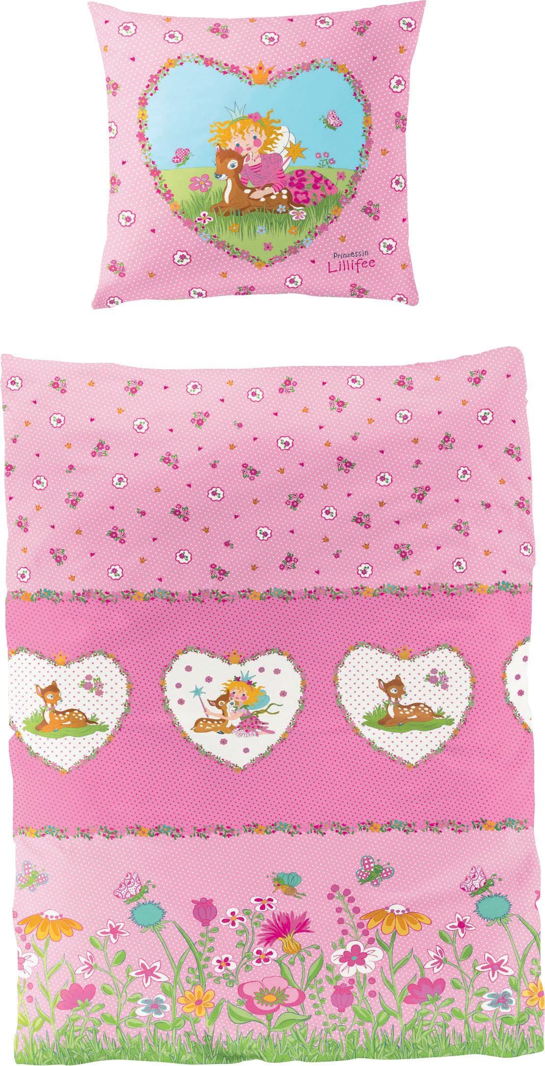 Prinzessin Lillifee Kinderbettwäsche "Reh" 2 Stk. tlg. Biber, 100 % Baumwol günstig online kaufen