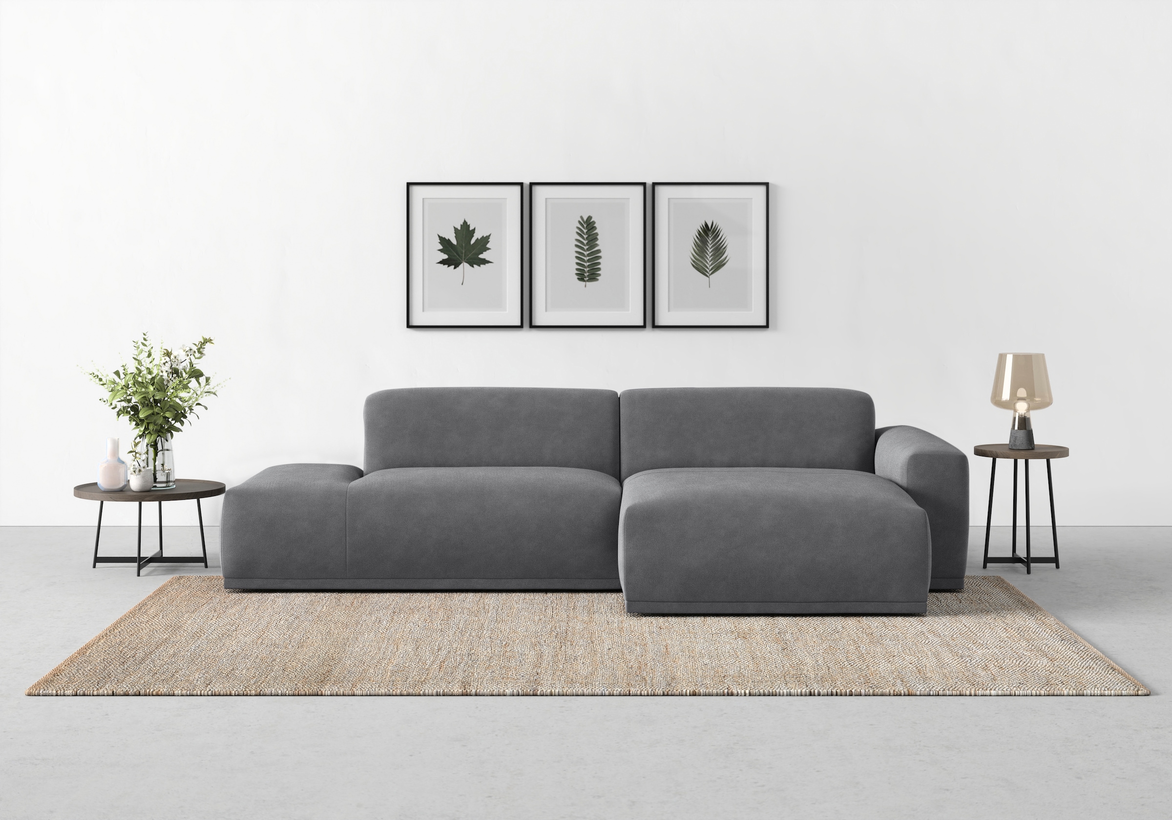 TRENDMANUFAKTUR Ecksofa Braga, aus 2 Teilen, moderner Cord-Stoff