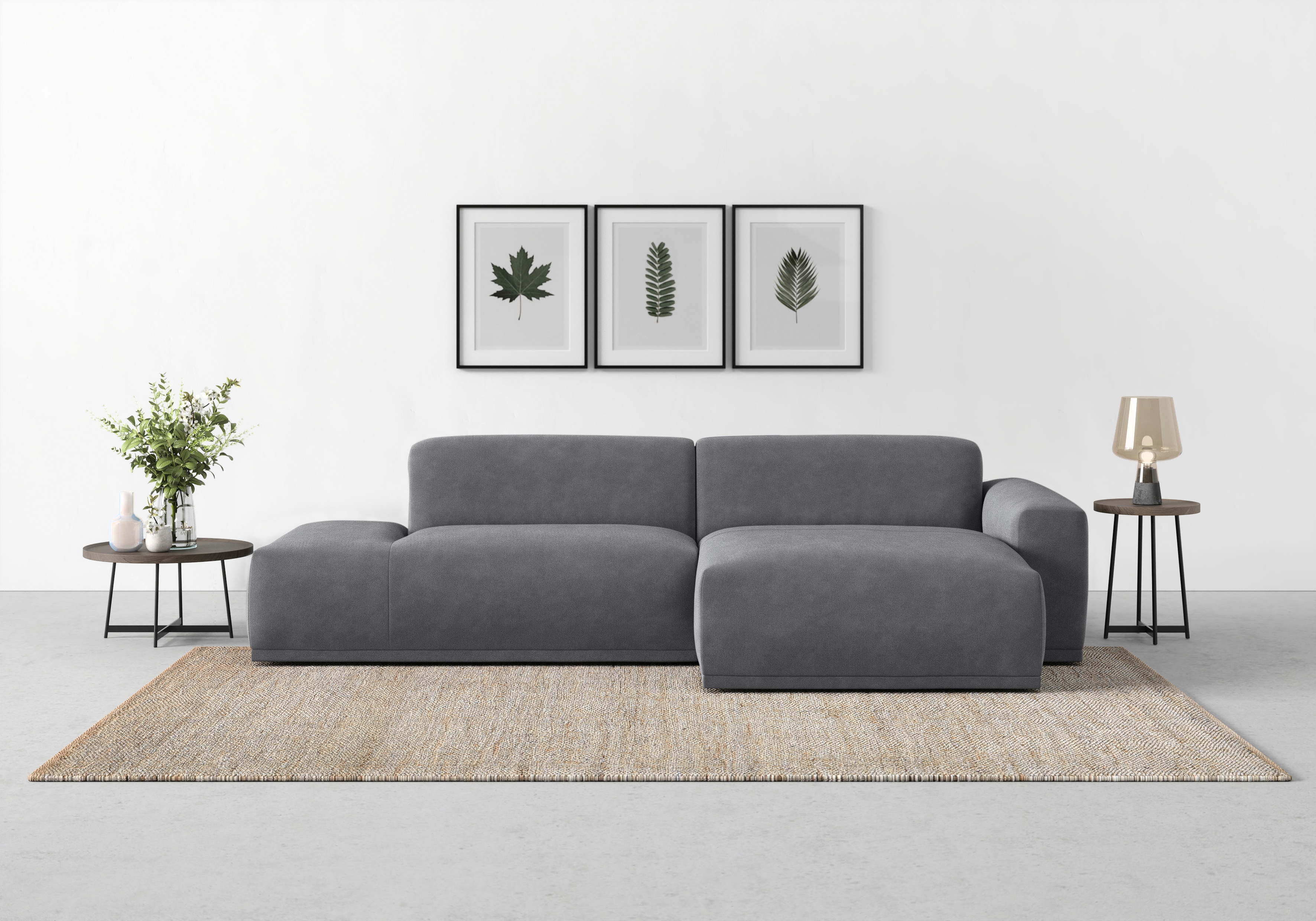 TRENDMANUFAKTUR Ecksofa "Braga, mit hochwertigem Kaltschaum, L-Form, Japandi-Design" modernes Sofa, Couch mit hohem Sitzkomfort, 275/72/160 cm (B/H/T)