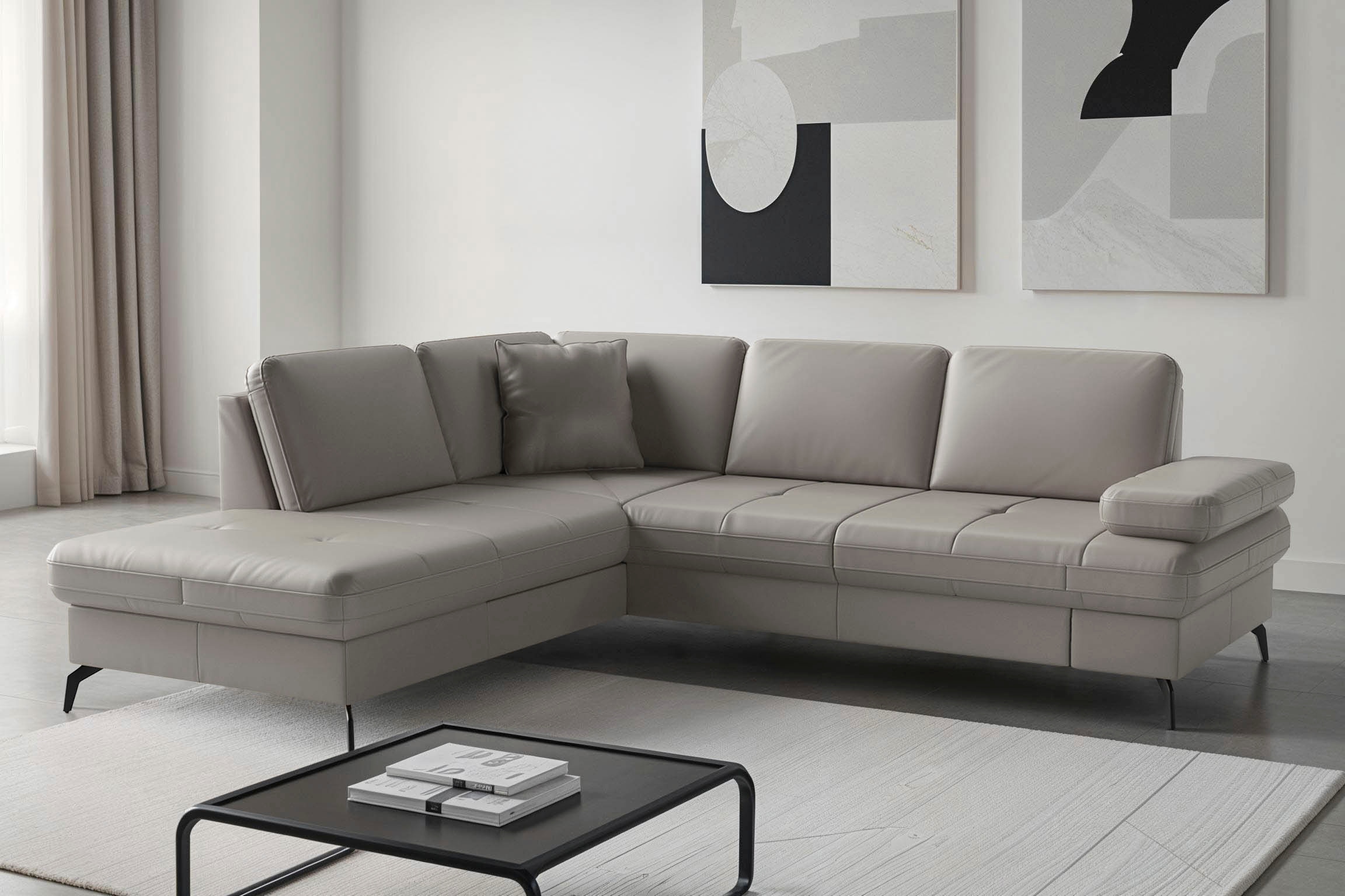 sit&more Ecksofa "Morris Jubi, Ottomane, Breite 238 cm" mit Armteilfunktion, wahlweise mit Schlaffunktion