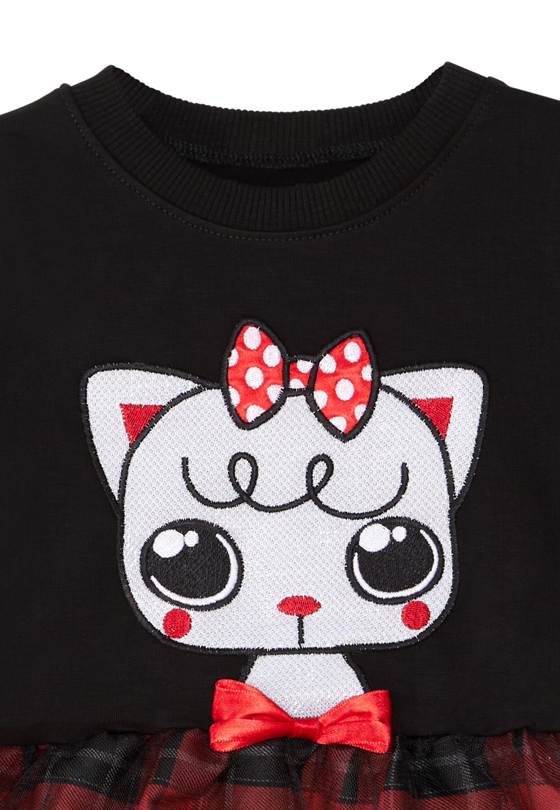 Thumbnail - Denokids Sommerkleid "Red Ribbon" 2 Stk. tlg. mit Katzenaufdruck