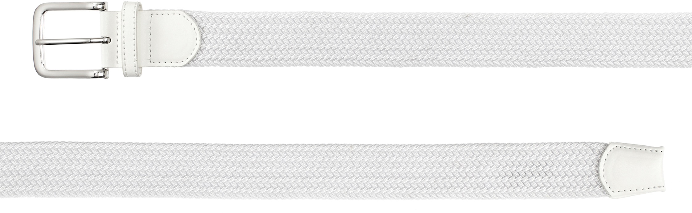 Hüftgürtel LASCANA "Flechtgürtel, Anzuggürtel, Gürtel, Hosengürtel, Jeansgürtel", Damen, Gr. 105, weiß, Obermaterial: 80% Textilmaterial, 20% Lederimitat, Flechtoptik, unifarben, Gürtel Hüftgürtel, aus elastischem Material mit Shaping-Effekt 2