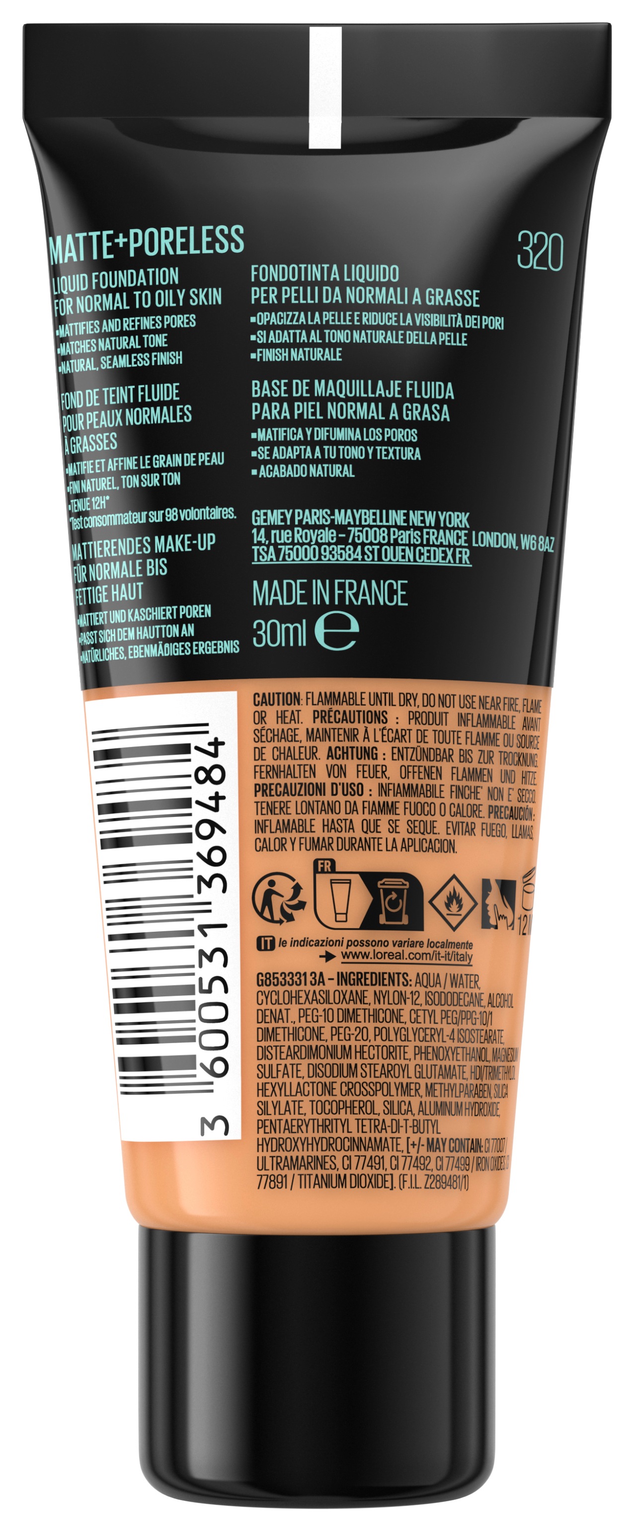 MAYBELLINE NEW YORK Foundation »FIT ME! MATTE + PORELESS MAKE-UP« für einen natürlich mattierten Teint, leichte bis mittlere Deckkraft