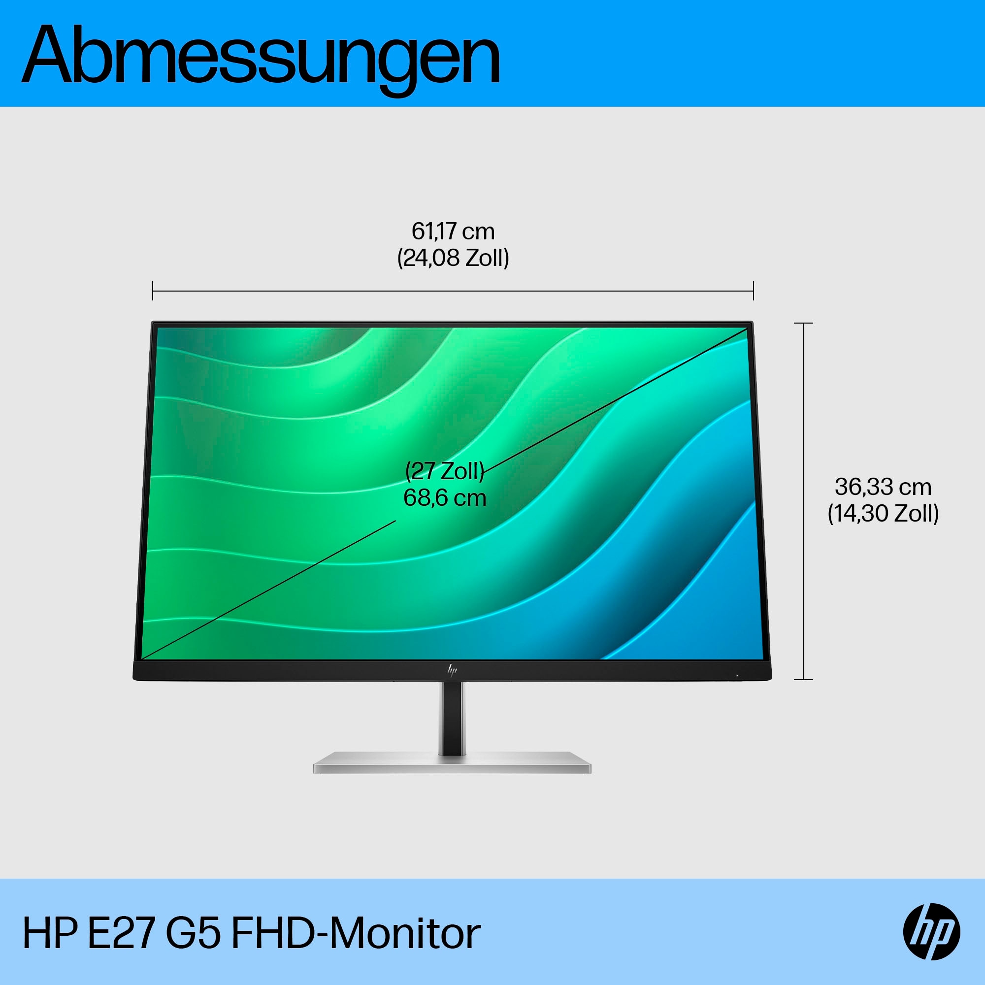 HP LED-Monitor »E27 G5 (HSD-0150-A)«, 68,6 cm/27 Zoll, 1920 x 1080 px, Full HD, 5 ms Reaktionszeit, 75 Hz