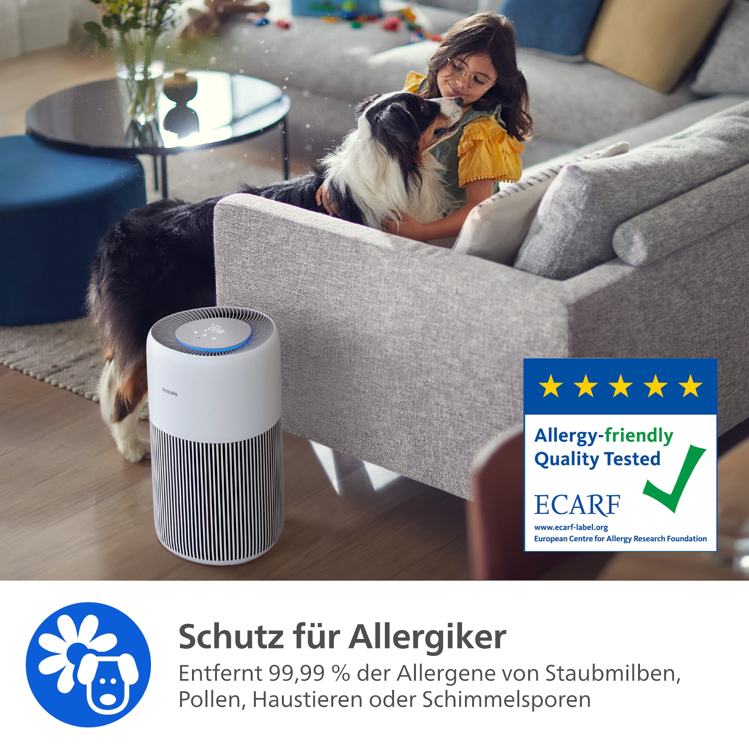 Philips Luftreiniger »AC2220/10 PureProctect Quiet 2200 Series, Luftreinigungsrate 420 m³/h«, für 109 m² Räume, 3-Schichten-HEPA-Filtersystem, mit App Verbindung, leise