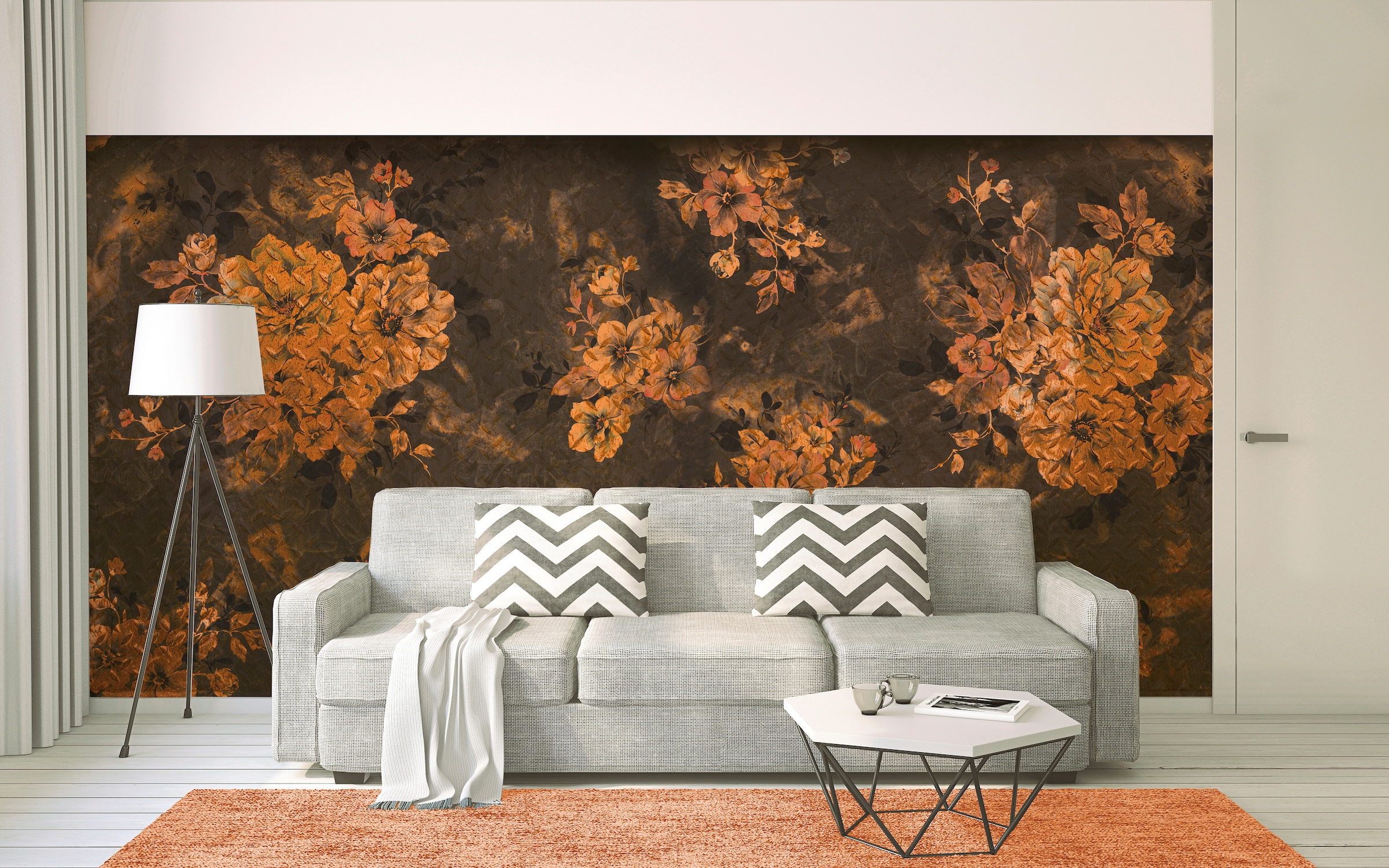 Architects Paper Fototapete »Atelier 47 Riffled Iron Flowers«, floral, Vlies, Wand, Schräge, Decke