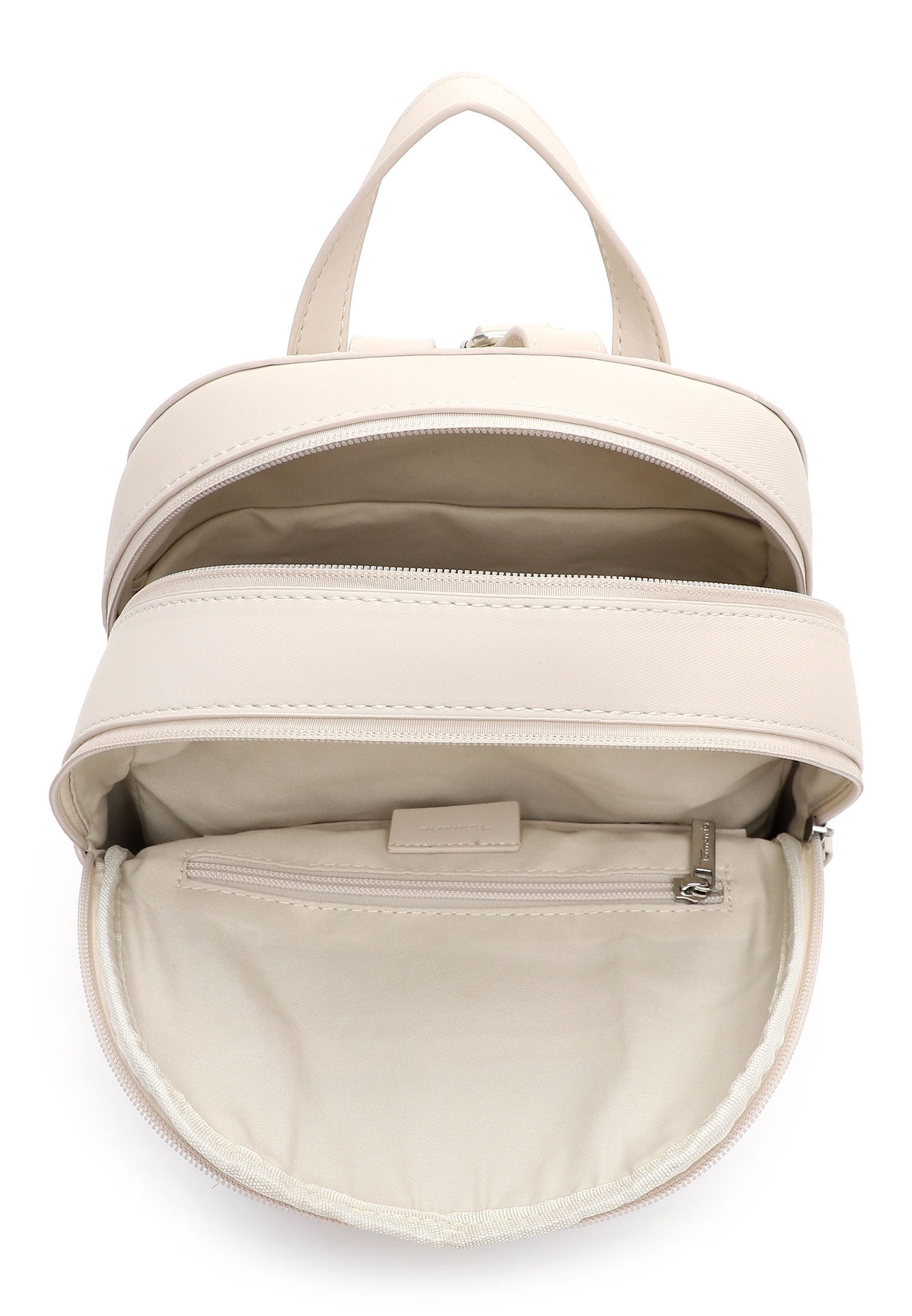 Rucksack TAMARIS "Rucksack TAS Kimi", Damen, Gr. B/H/T: 26cm x 31cm x 13cm, beige (beige 400), Obermaterial: 60% Polyurethan PU. 40% Polyester PES., Rucksäcke Rucksack 3