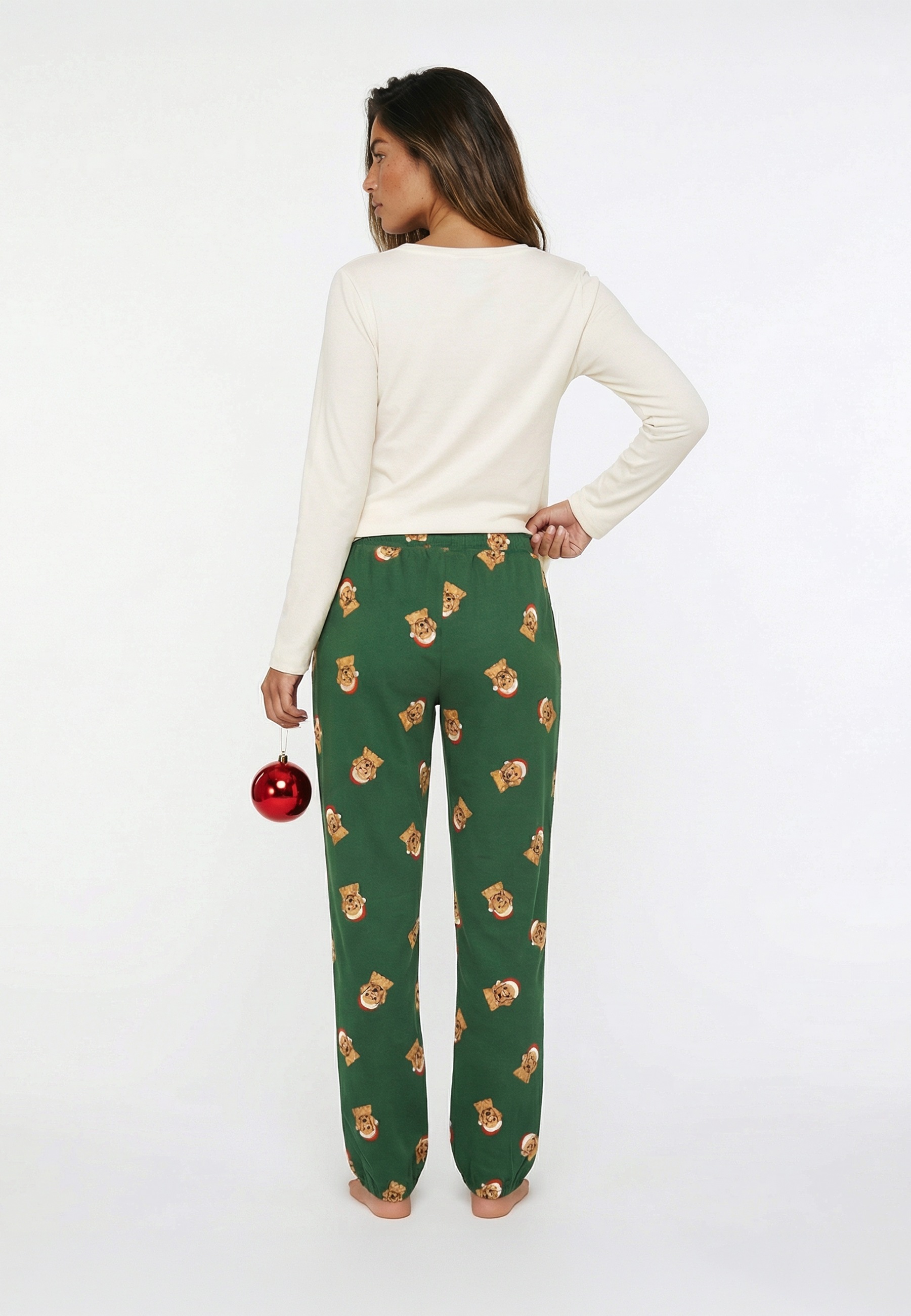 LASCANA Pyjama 2 mit süßem Weihnachts-Hunde-Print
