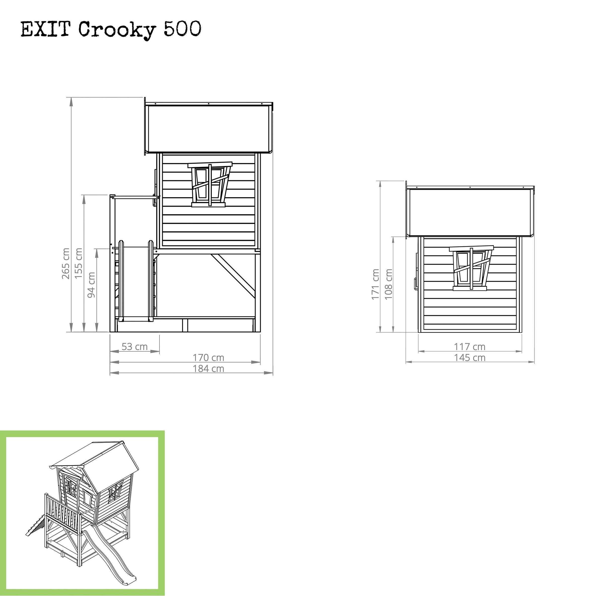 EXIT Spielturm »Crooky 500«, BxTxH: 329x184x265 cm