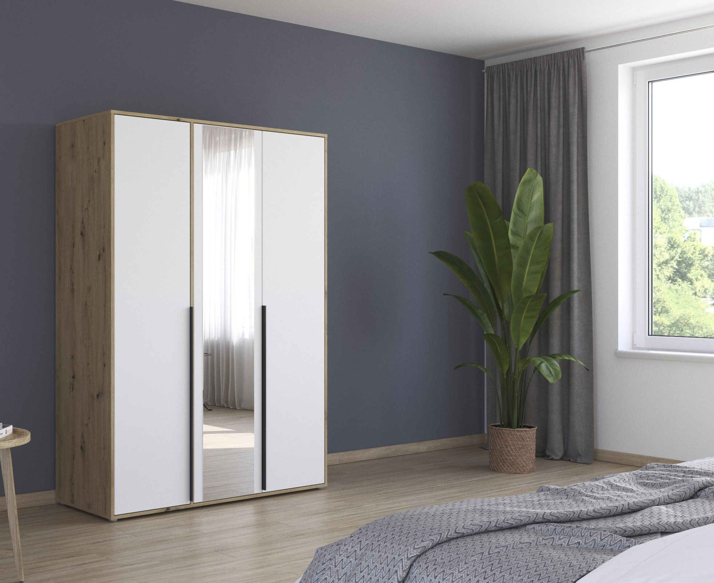 Thumbnail - rauch Drehtürenschrank "Kleiderschrank Schrank Garderobe Wäscheschrank NAGATA mit Spiegel", (in 3 verschiedenen Ausstatt...