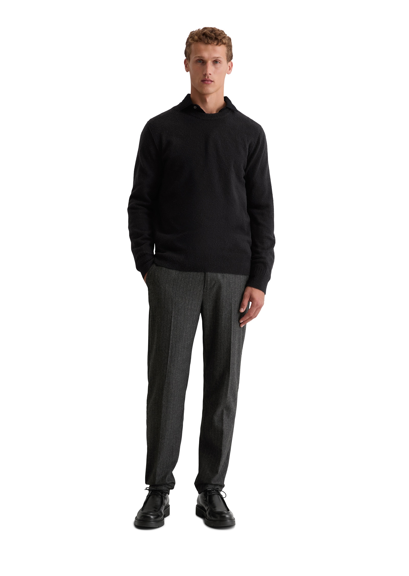 Marc O'Polo Rundhalspullover »aus strukturiertem Wolle-Mix«