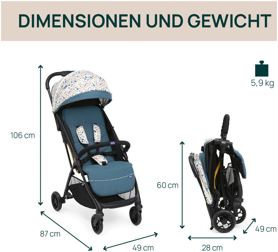 Chicco Sport-Kinderwagen »Glee«, 22 kg, inklusive Regenschutz