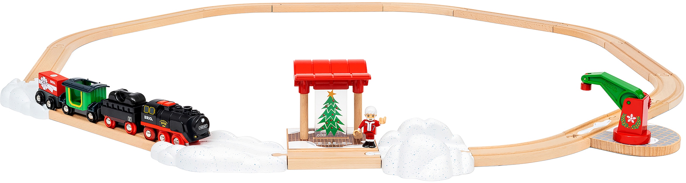 BRIO® Spielzeug-Eisenbahn »BRIO® WORLD, Batterie-Dampflok Weihnachts-Set«, (Set), FSC®- schützt Wald - weltweit