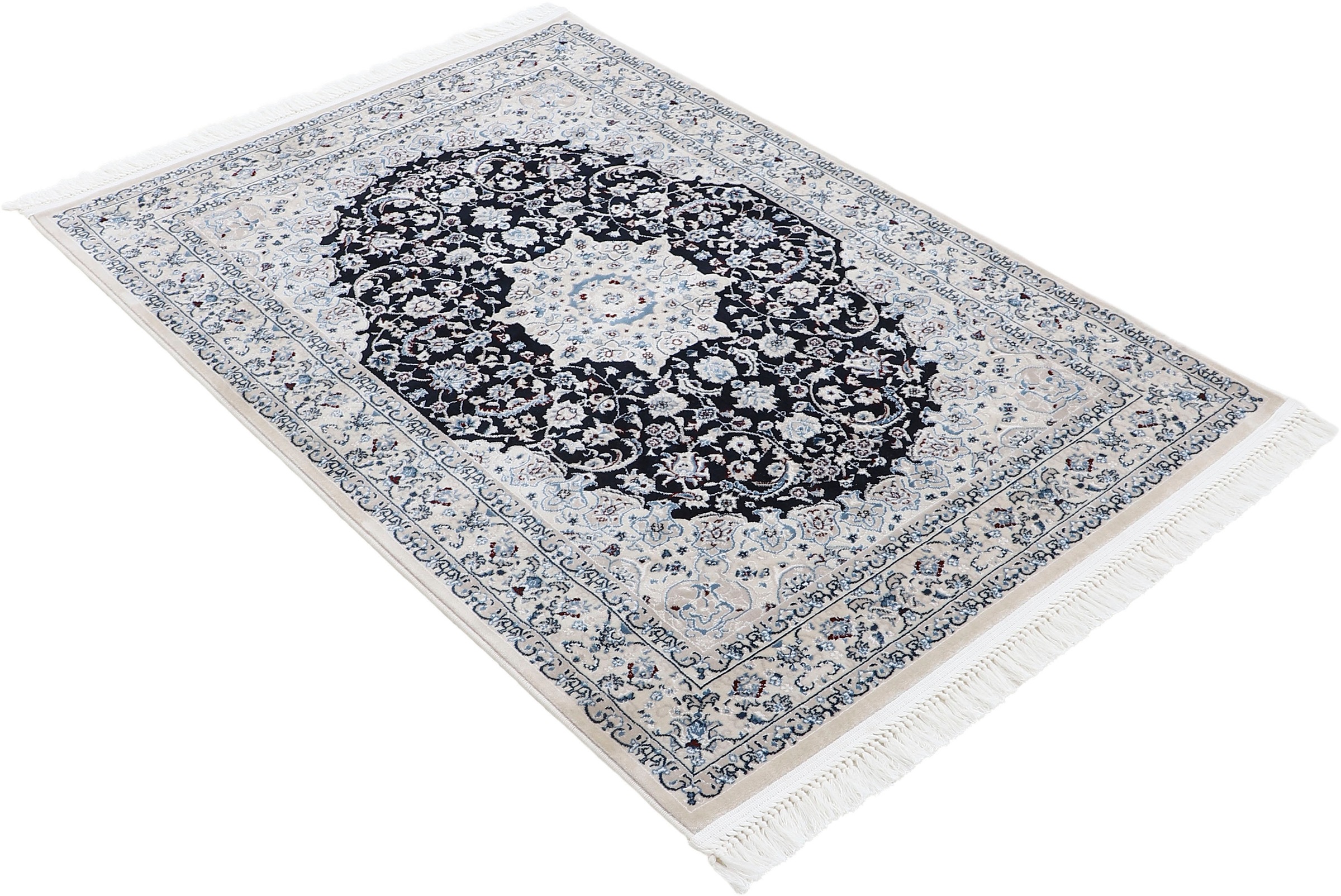 Thumbnail - carpetfine Teppich "Nain Diane, auch als Läufer" rechteckig 8 mm Höhe Kurzflor mit Fransen, Vintage Orient Look, Wohnzim...