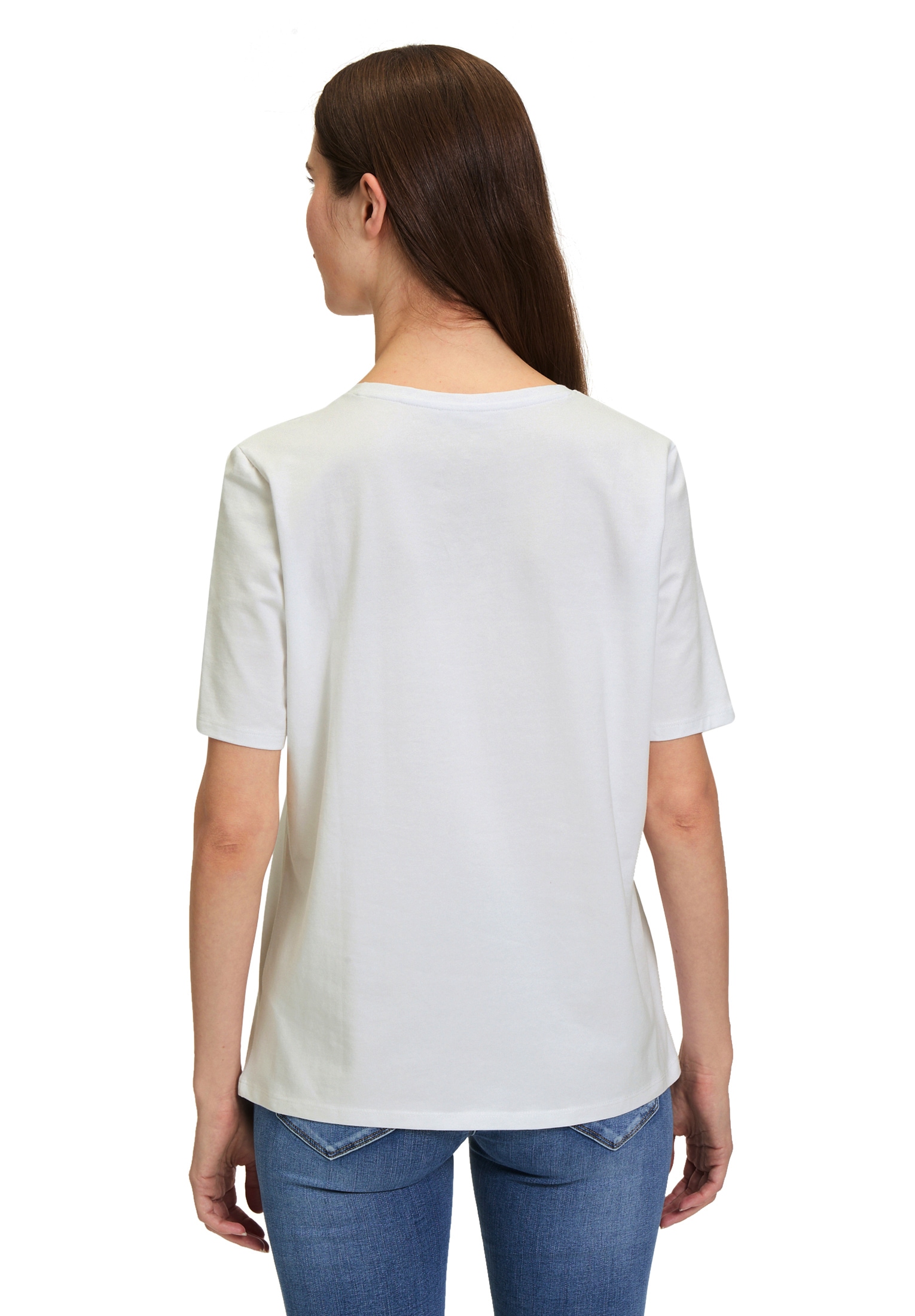 Betty Barclay Kurzarmshirt »Betty Barclay Basic Shirt mit Aufdruck«, (1 tlg.), Glitzersteine