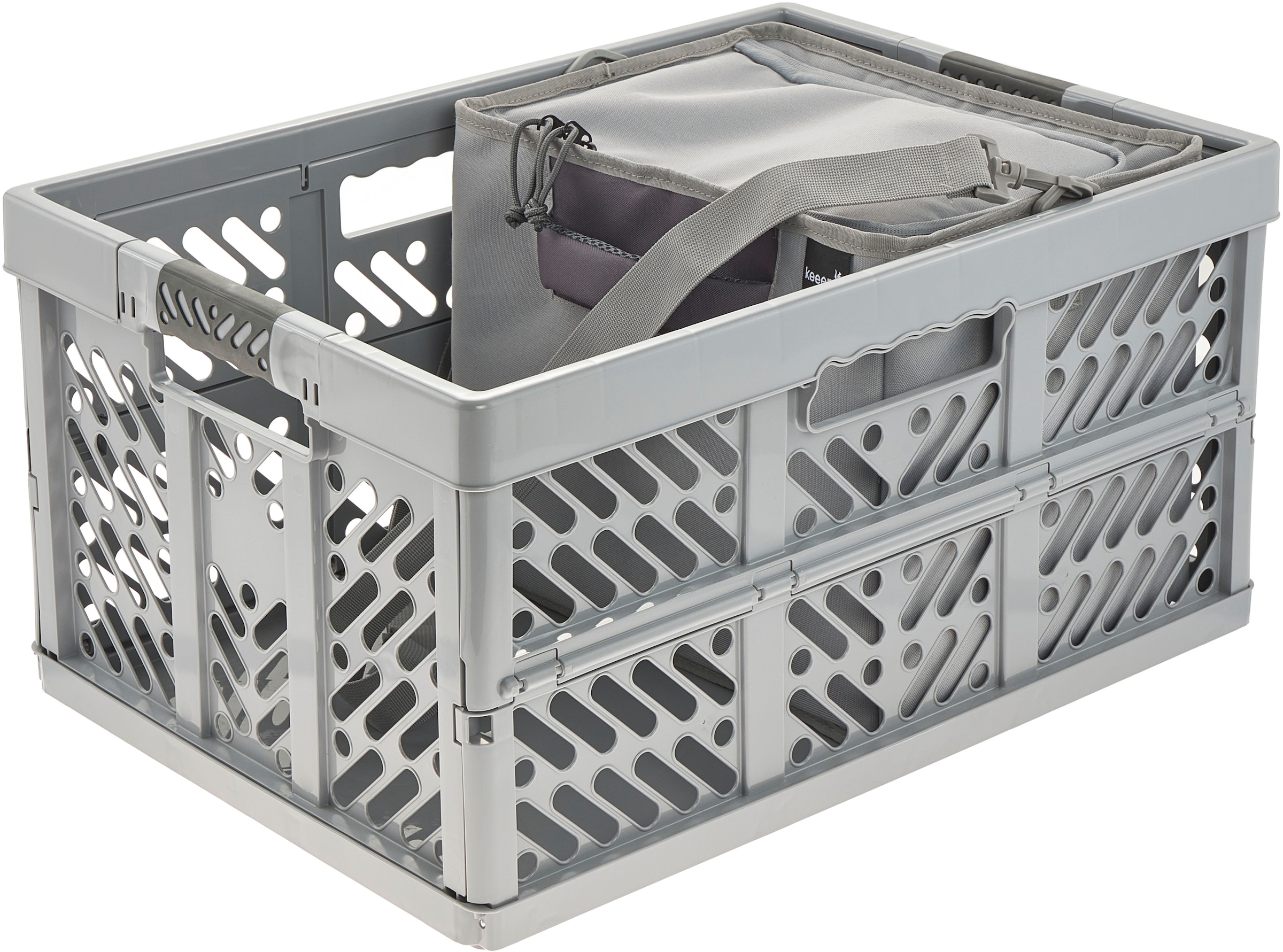 KEEEPER Klappbox "Profi-Klappbox ben 45l und faltbare Isoliertasche neo 19l", B:54cm H:28cm T:37cmgraphite, nordic grau, Einkaufskörbe,