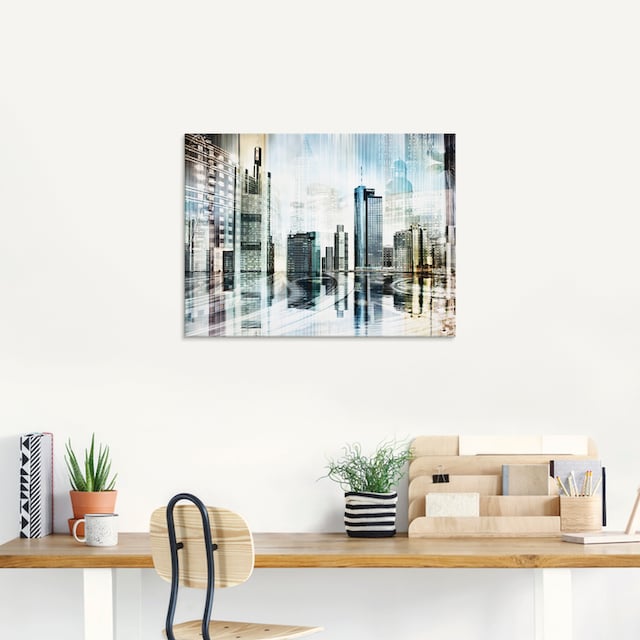 Artland Glasbild »Frankfurt Skyline Abstrakte Collage«, Deutschland, (1 St.),  in verschiedenen Größen kaufen | BAUR
