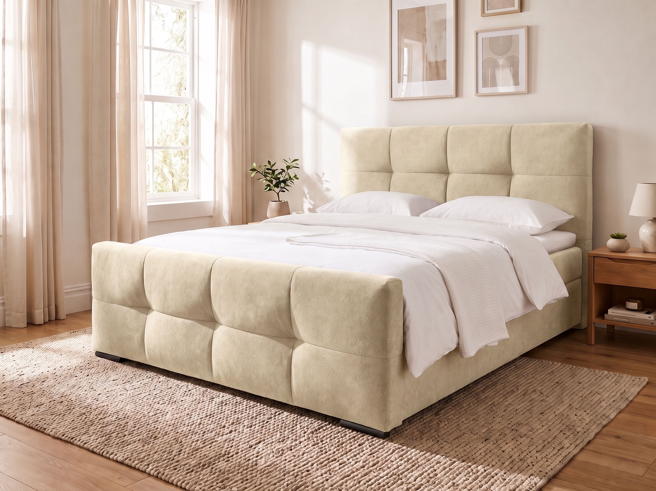 OTTO home Boxbett »RISE, Polsterbett mit Bettkasten, inkl. Taschenfederkernmatratze H3« inkl. Kaltschaumtopper, Luxus-Mircofaser-Bezug, Liegefläche 180x200 cm