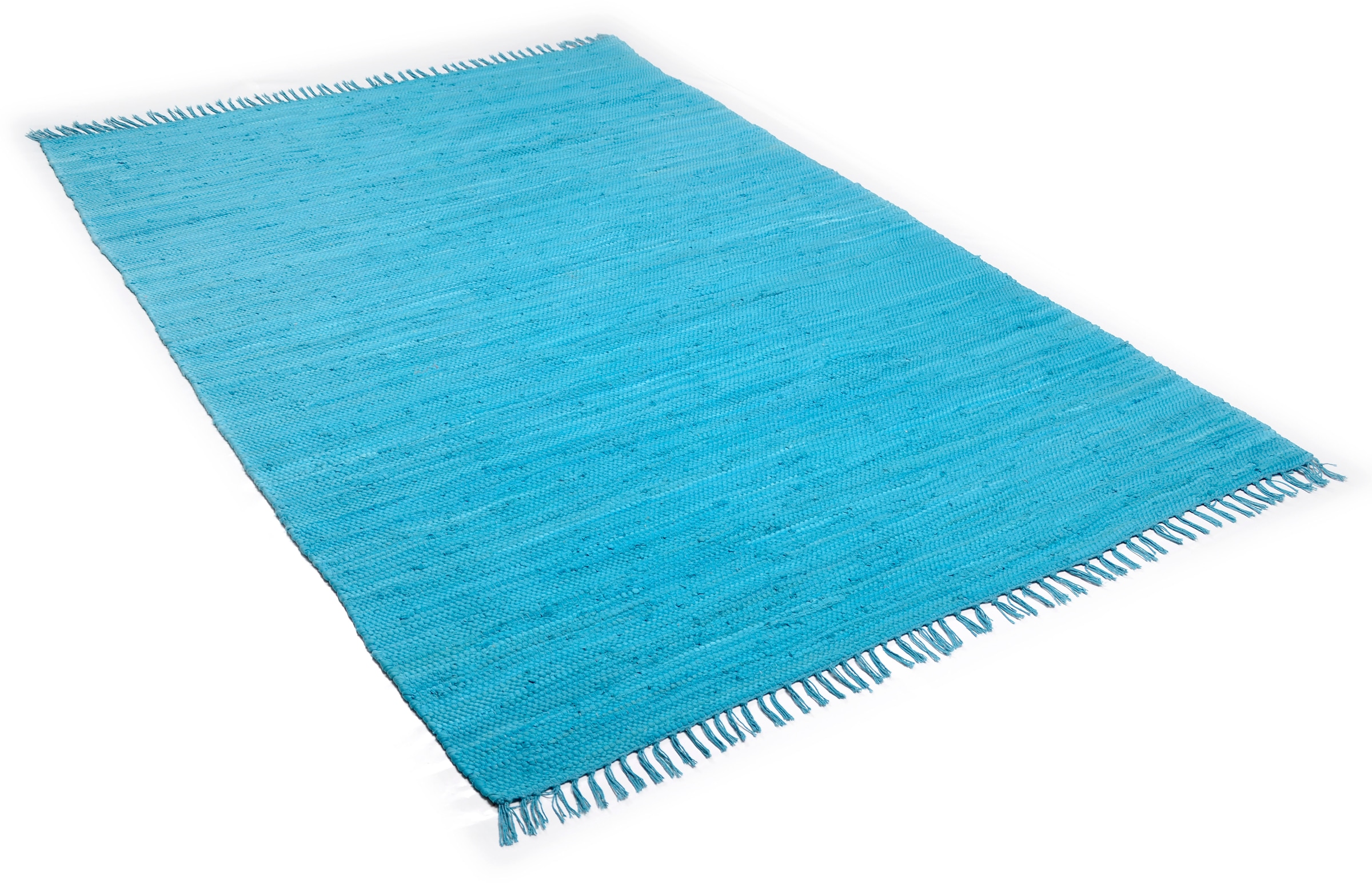 THEKO Teppich »Happy Cotton«, rechteckig, Flachgewebe, Teppich, Handweb mit BAUR handgewebt, | Fransen Baumwolle, reine