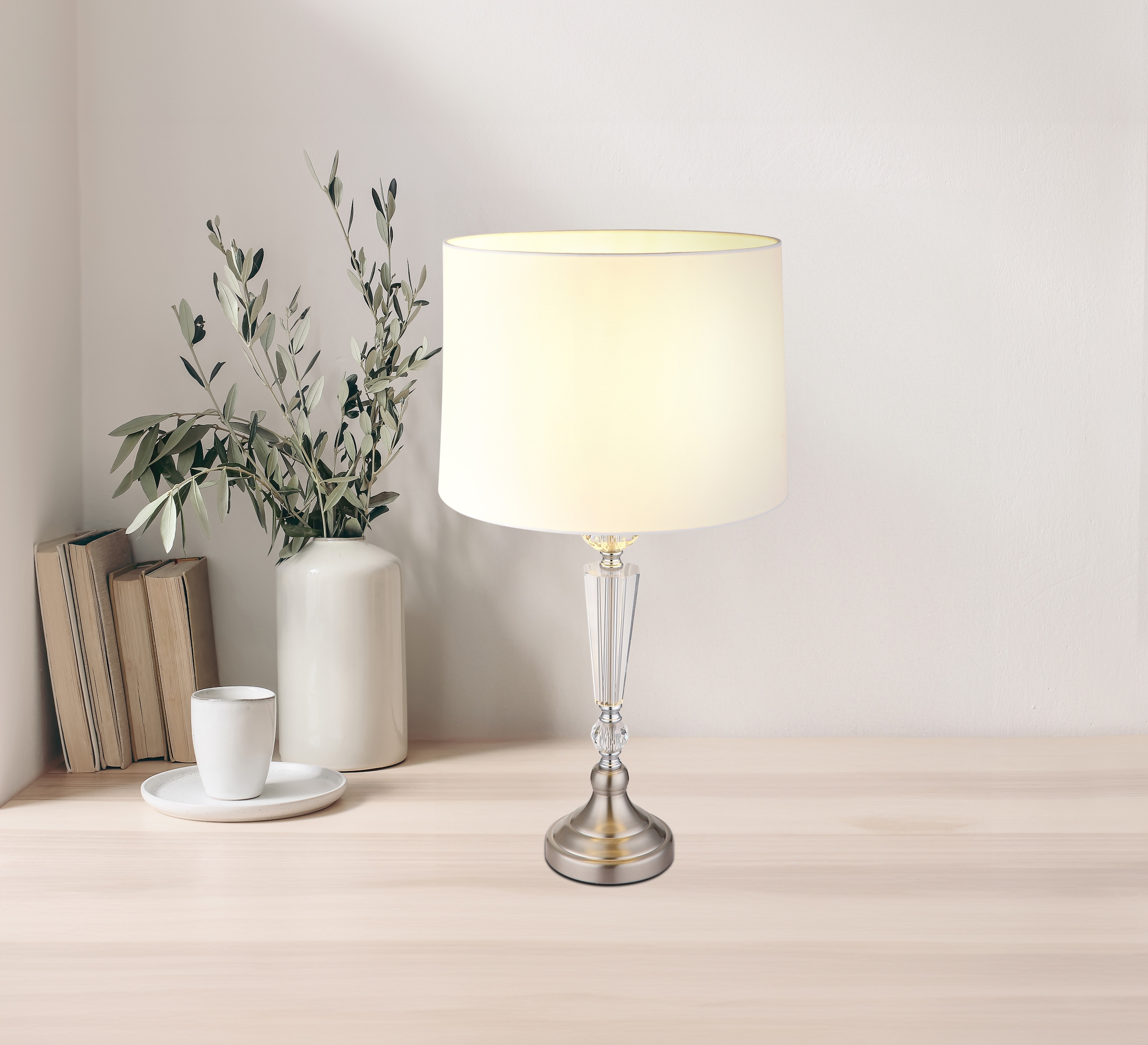 GLOBO LIGHTING Tischleuchte »ARRO« E27 1 Stk. Tischlampe/Schlafzimmer/Wohnzimmer/Textil