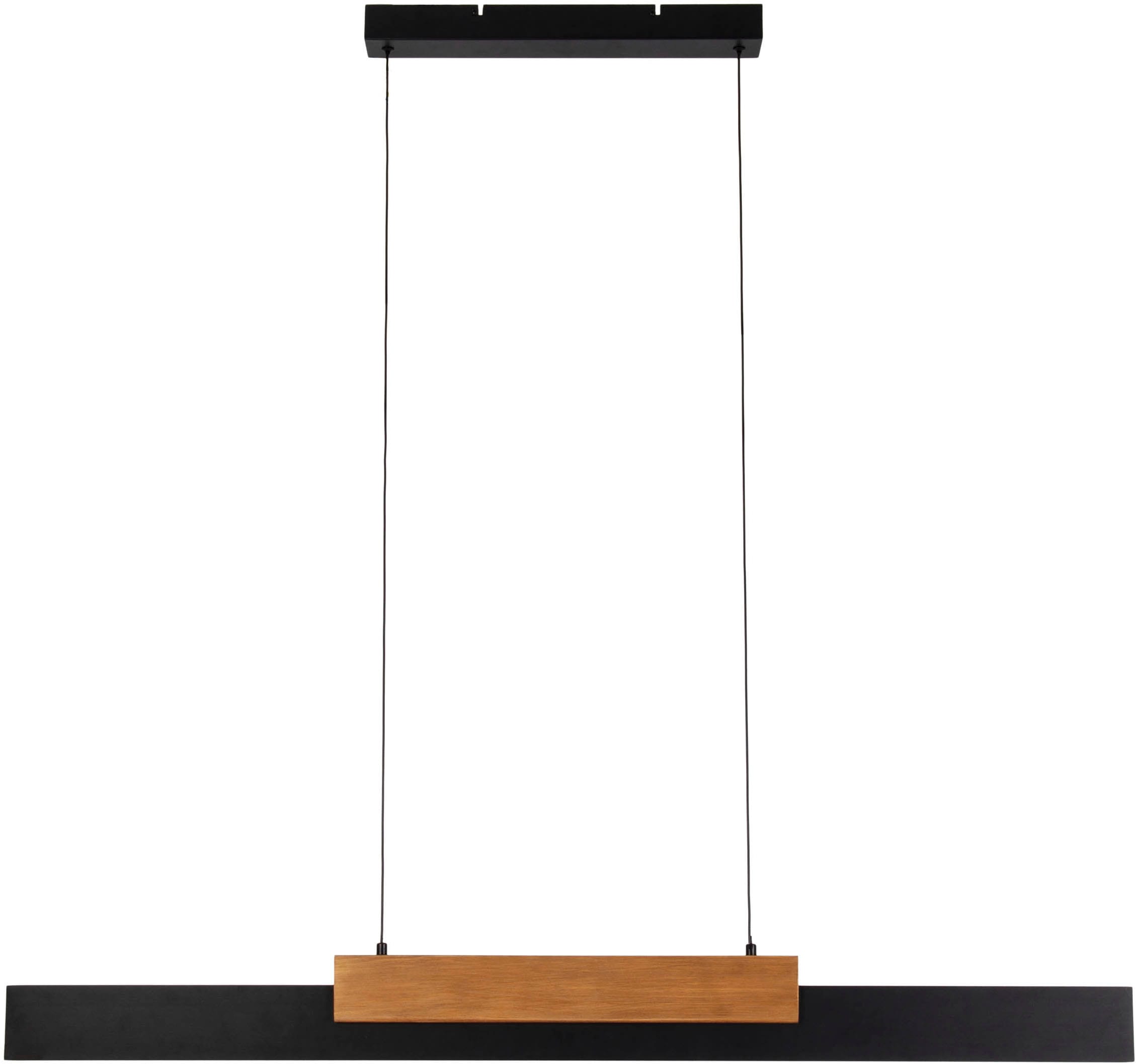 näve LED Pendelleuchte »Wiebke«, 1 flammig, Leuchtmittel LED-Modul | LED wechselbar, mit Holz, dimmbar per Wandschalter, Memoryfunktion, höhenverstellbar