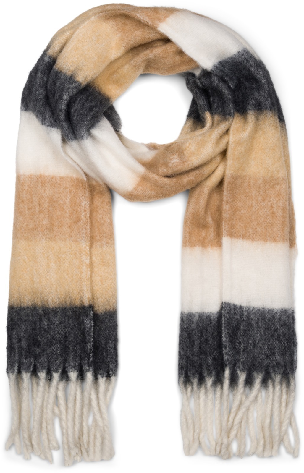 styleBREAKER XXL-Schal "Web Strickschal breite Streifen bunt" 1 Stk.