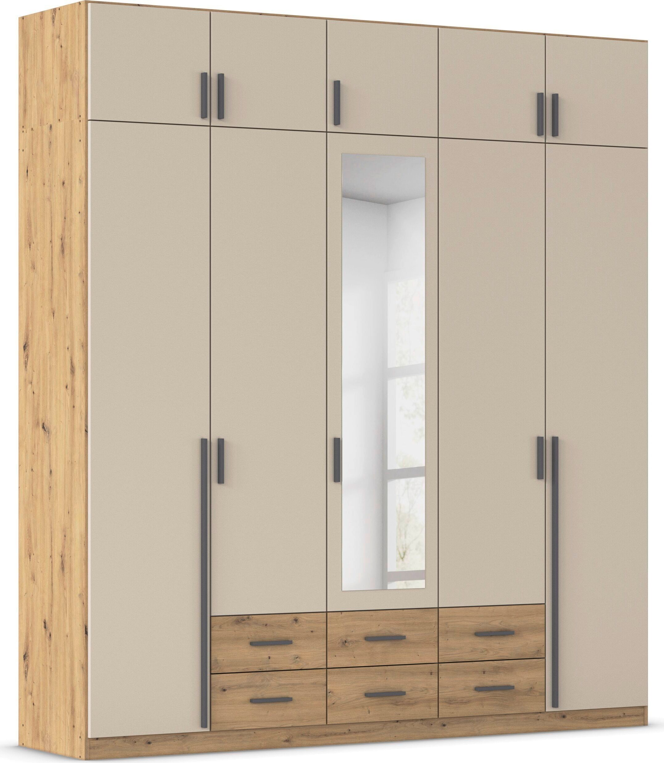 rauch Kleiderschrank "Schrank Garderobe Wäscheschrank GAMMA in 4 Breiten 91-226 cm" 3 verschiedene Ausstattungen BASIC/CLASSIC/PREMIUM (inkl. SOFT-CLOSE), mit Schubladen und Schrankaufsatz sowie Spiegel MADE IN GERMANY
