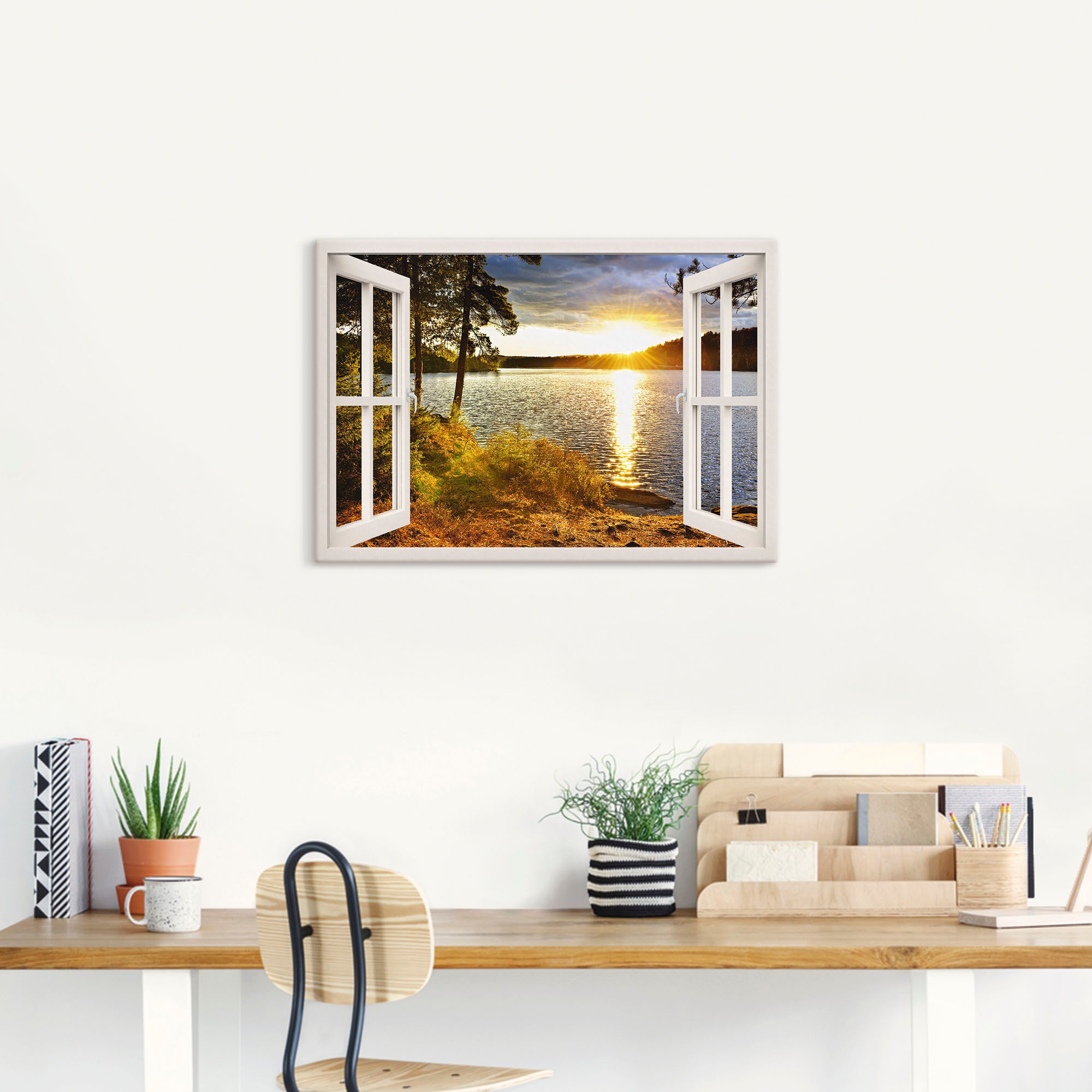 Artland Wandbild "Sonnenuntergang im Algonquin Park" Fensterblick 1 Stk. tl günstig online kaufen