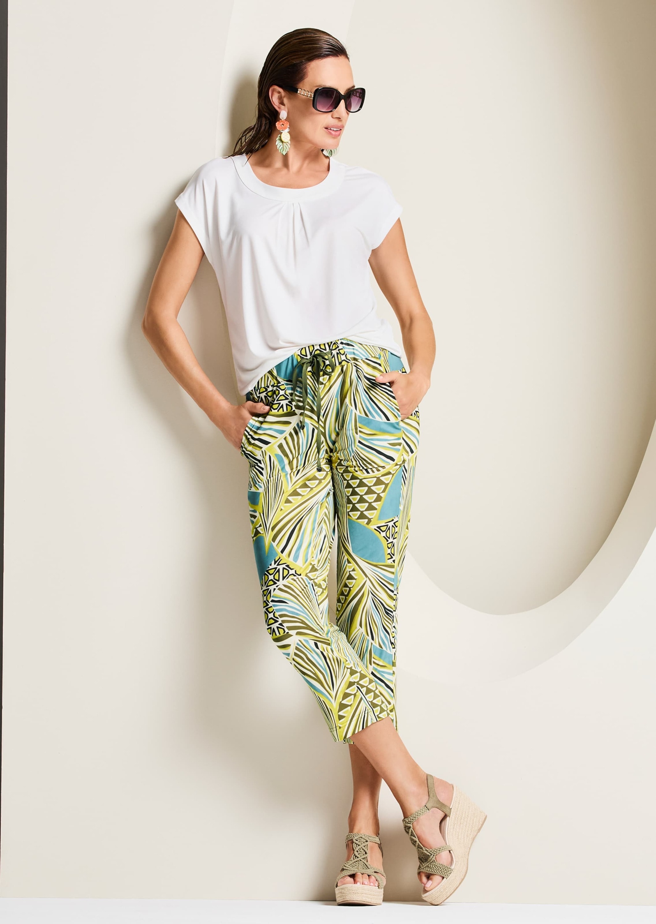 MADELEINE Schlupfhose »7/8 Hose Farbige Schlupfhose mit grafischem Print«