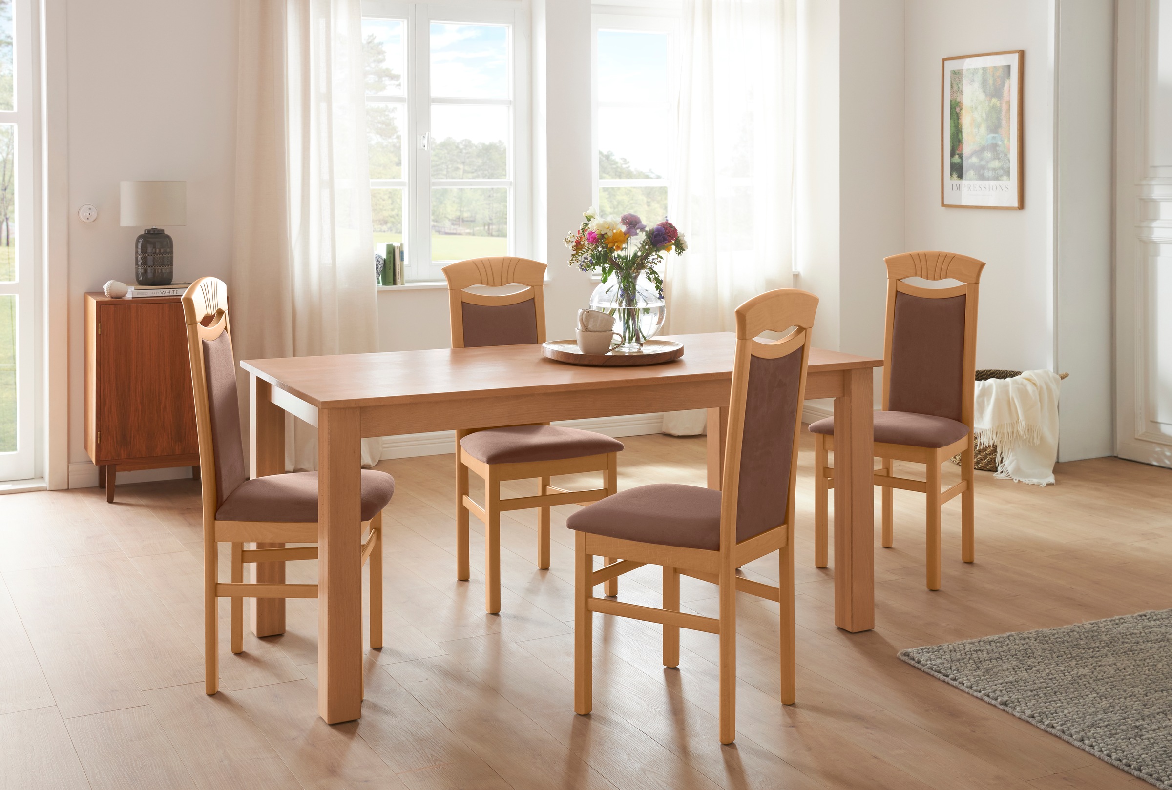 Home affaire Esszimmerstuhl "Franz" (Set) 2 Stk.strapazierfähige Microfaser günstig online kaufen