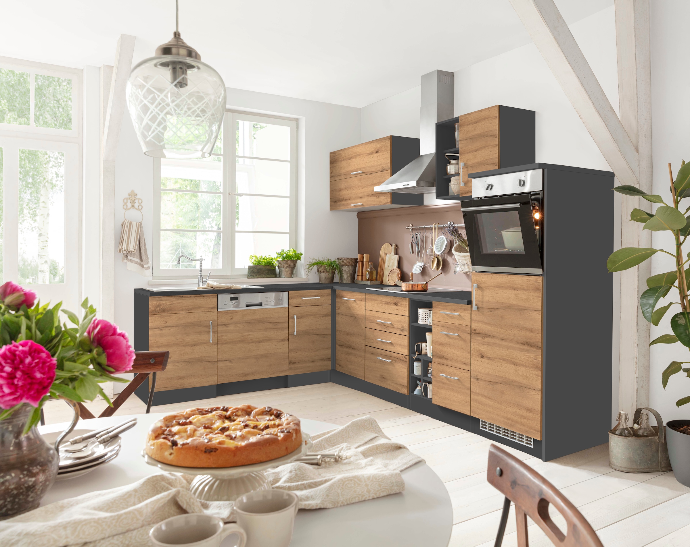 KOCHSTATION Winkelküche »KS-Colmar«, ohne E-Geräte, Stellbreite 210/300 cm