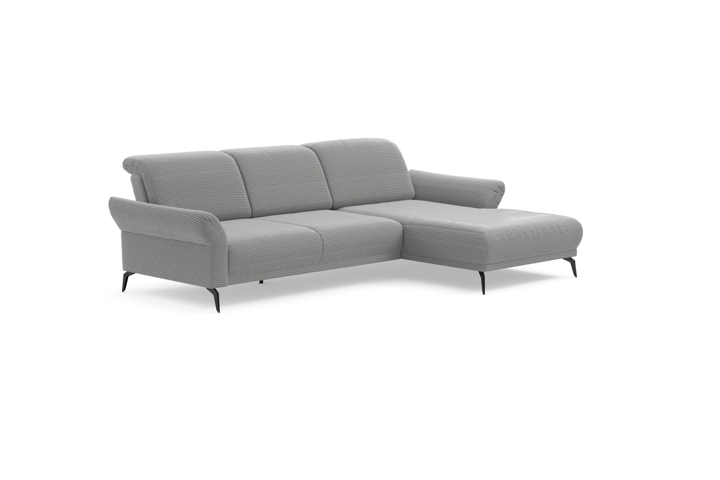 INOSIGN Ecksofa »Coco L-Form«, Sitztiefen-, Arm- und Kopfteilverstellung, Cord-Bezug, Fußhöhe 15 cm