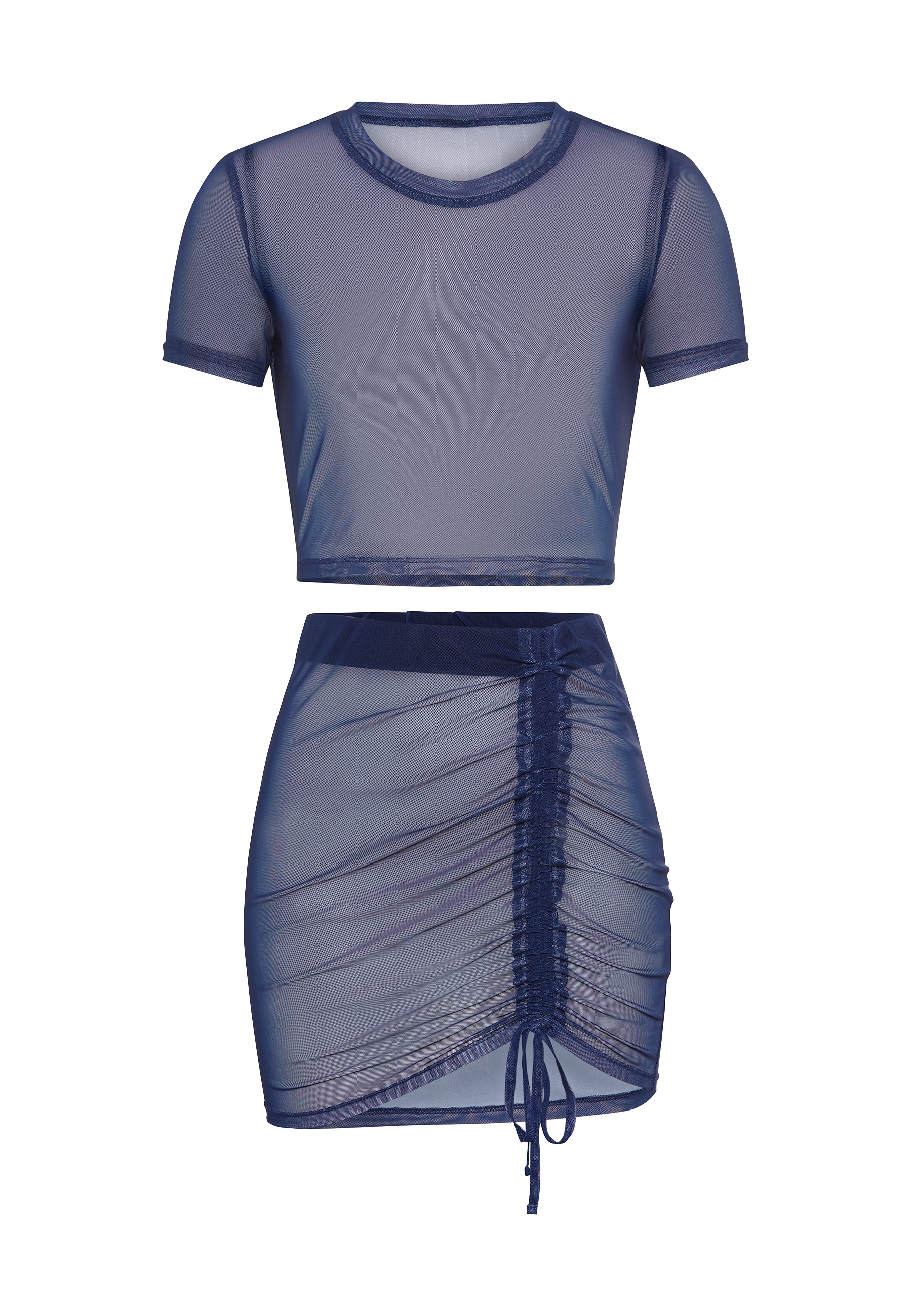 LSCN by LASCANA Kurzarmshirt Set,  mit Rock aus Netzware