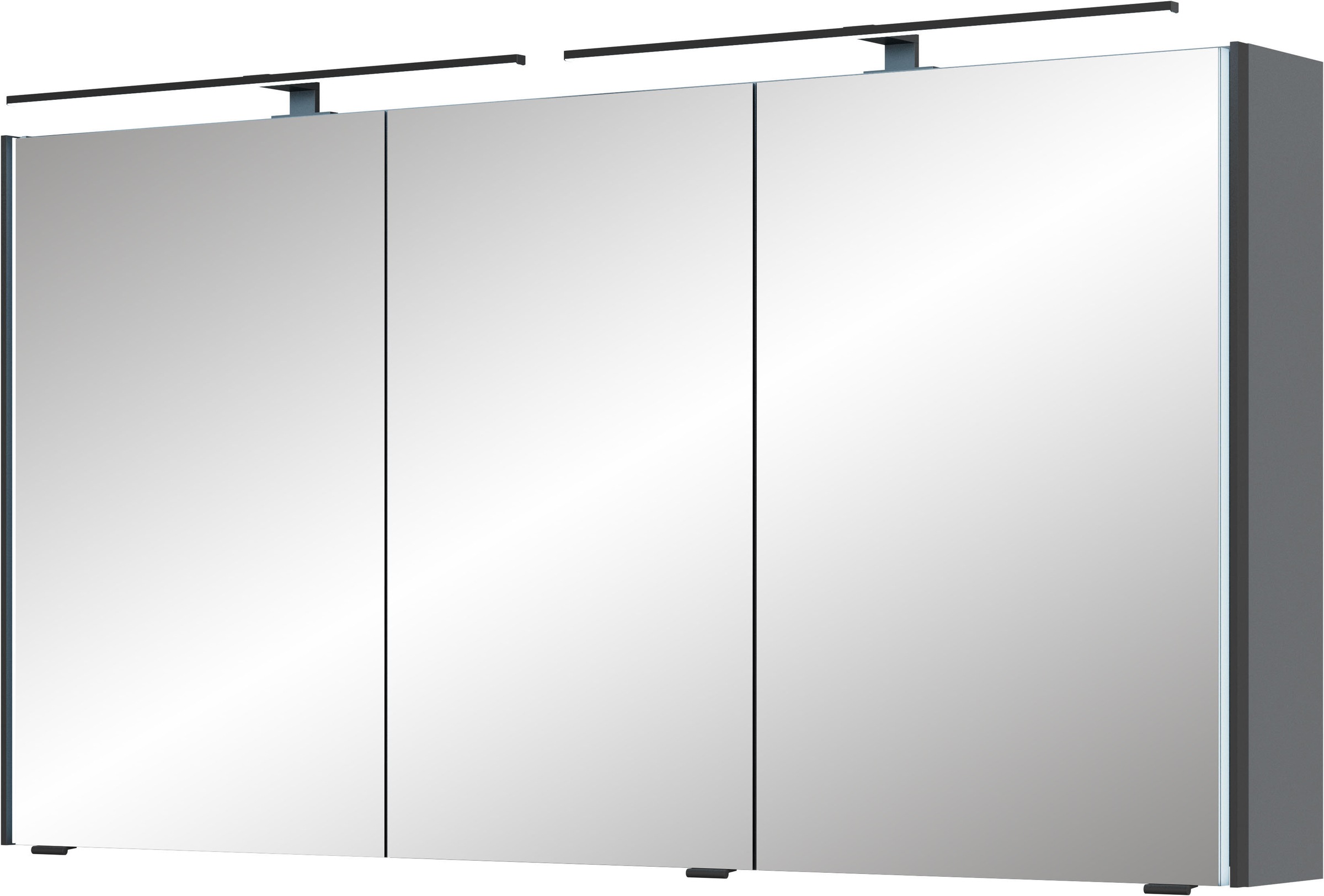 Saphir Badmöbel-Set »Badezimmer-Set 133,2 cm breit, inkl. Türdämpfer, 3 Türen, 4 Schubladen«, (Set, 2 St.), Serie 7045 2-teilig Mineralmarmor-Doppelwaschtisch, LED-Spiegelschrank