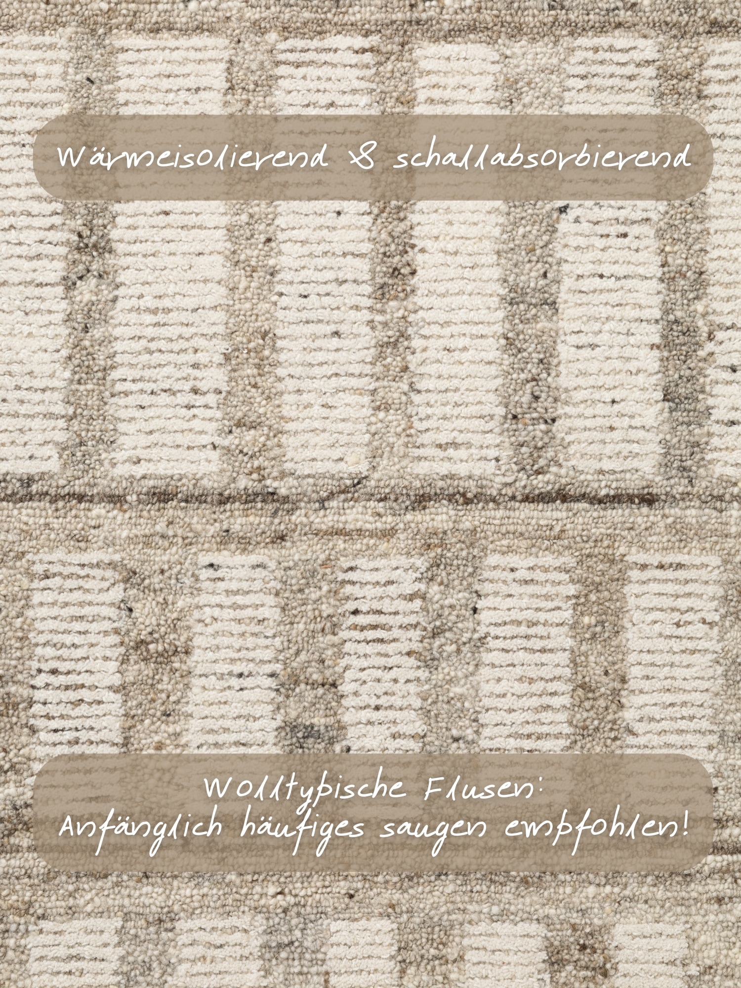 vikosa Teppich »Linara« rechteckig 15 mm Höhe Handgemacht, Grafisch, Streifen, Natur, Wolle, Wohnzimmer,Schlafzimmer