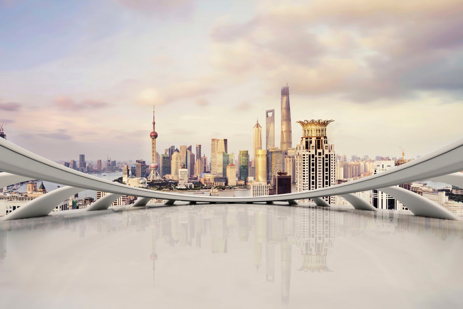 queence Acrylglasbild "Stadt" Elemente der Architektur  Gebäude  Skyline  S günstig online kaufen