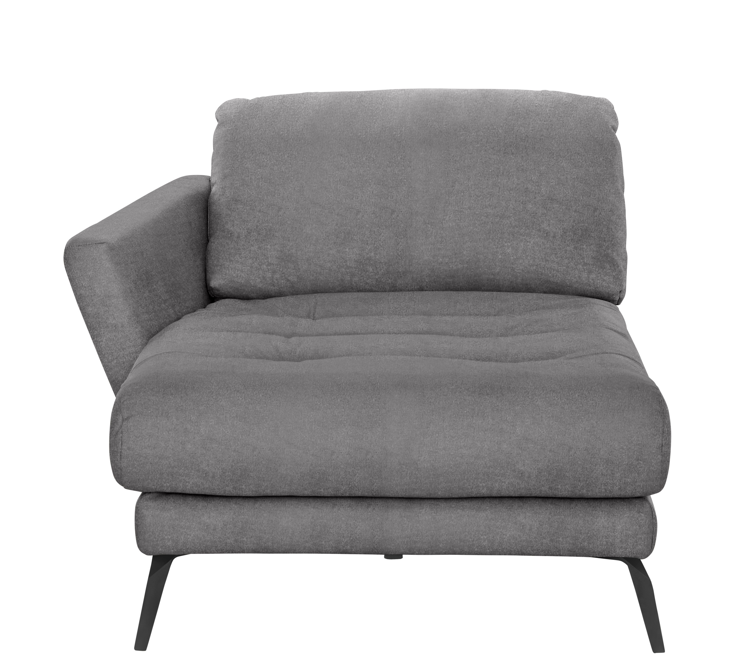 W.SCHILLIG Chaiselongue »softy«, mit dekorativer Heftung im Sitz, Füße schwarz pulverbeschichtet