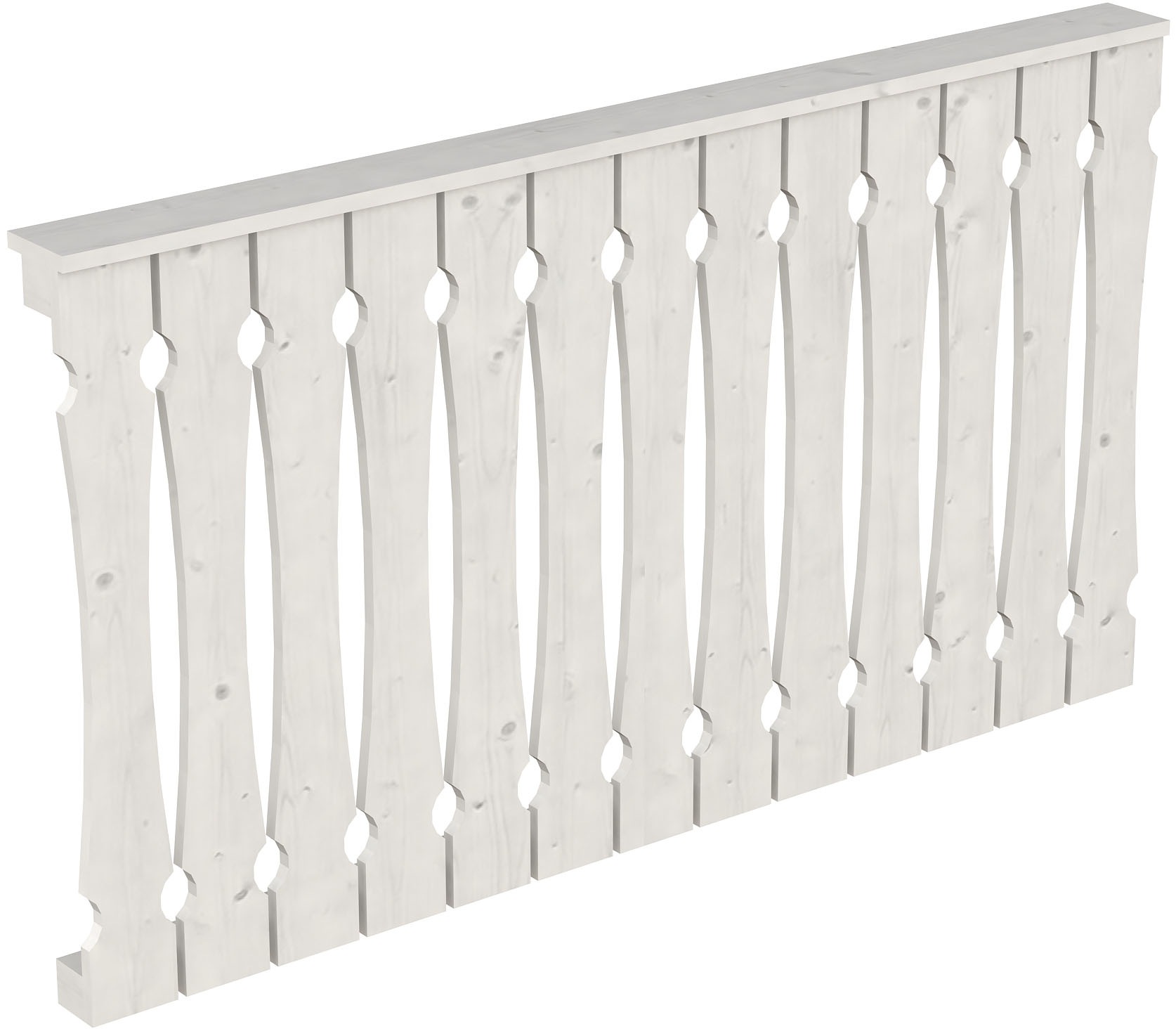 Brüstungsgeländer SKANHOLZ, H:96cm L:170cm, weiß, Geländer, "Balkonschalung", für die Front