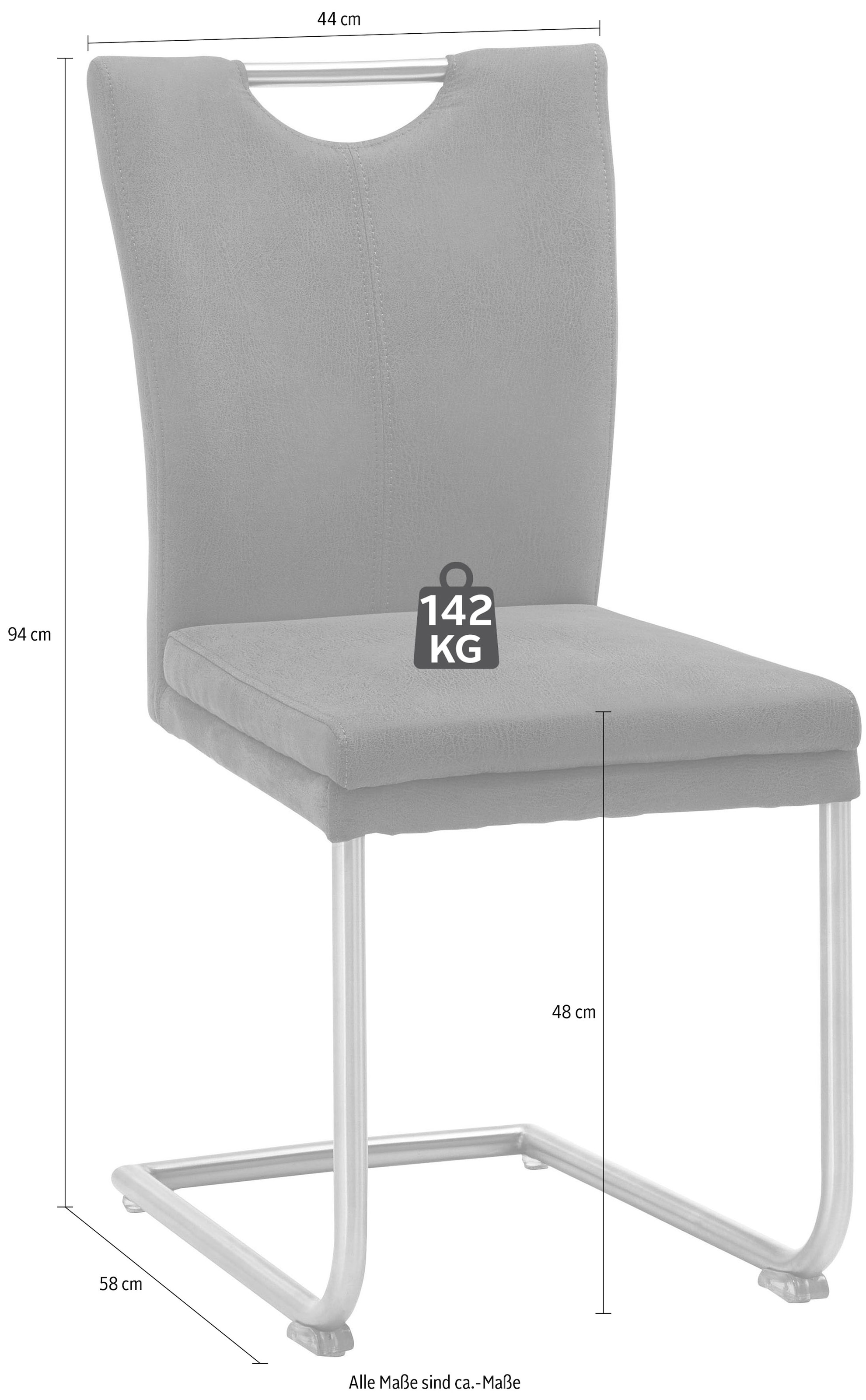 NIEHOFF SITZMÖBEL Esszimmerstuhl »Top Chairs«, Microfaser, Griff im Rücken, 2er-Set, in 6 Farben