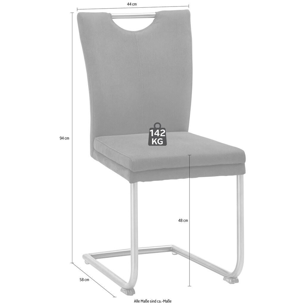 NIEHOFF SITZMÖBEL Esszimmerstuhl »Top Chairs«, Microfaser, Griff im Rücken, 2er-Set, in 6 Farben