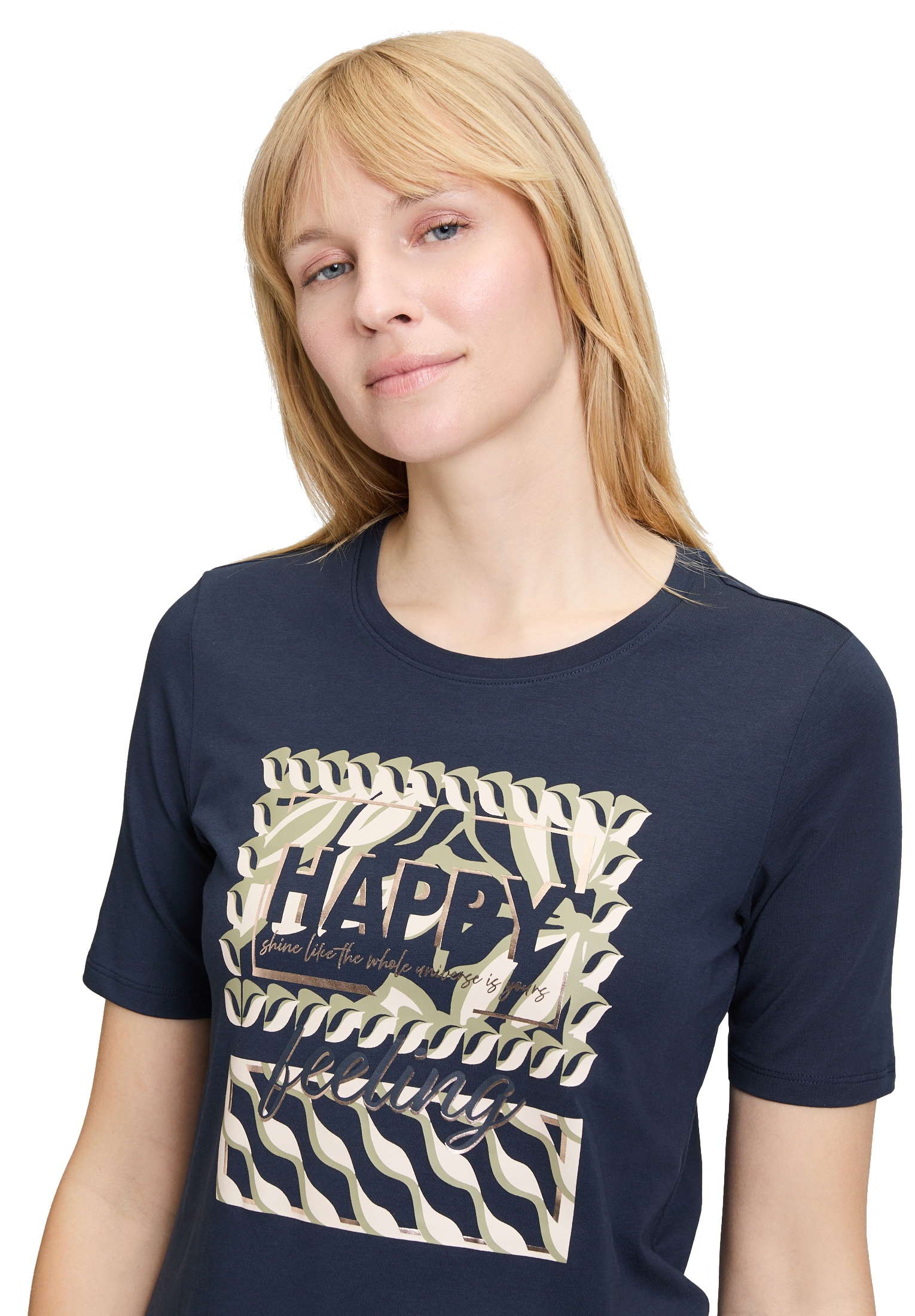 Betty Barclay Kurzarmshirt »Betty Barclay Basic Shirt mit Placement«, (1 tlg.)