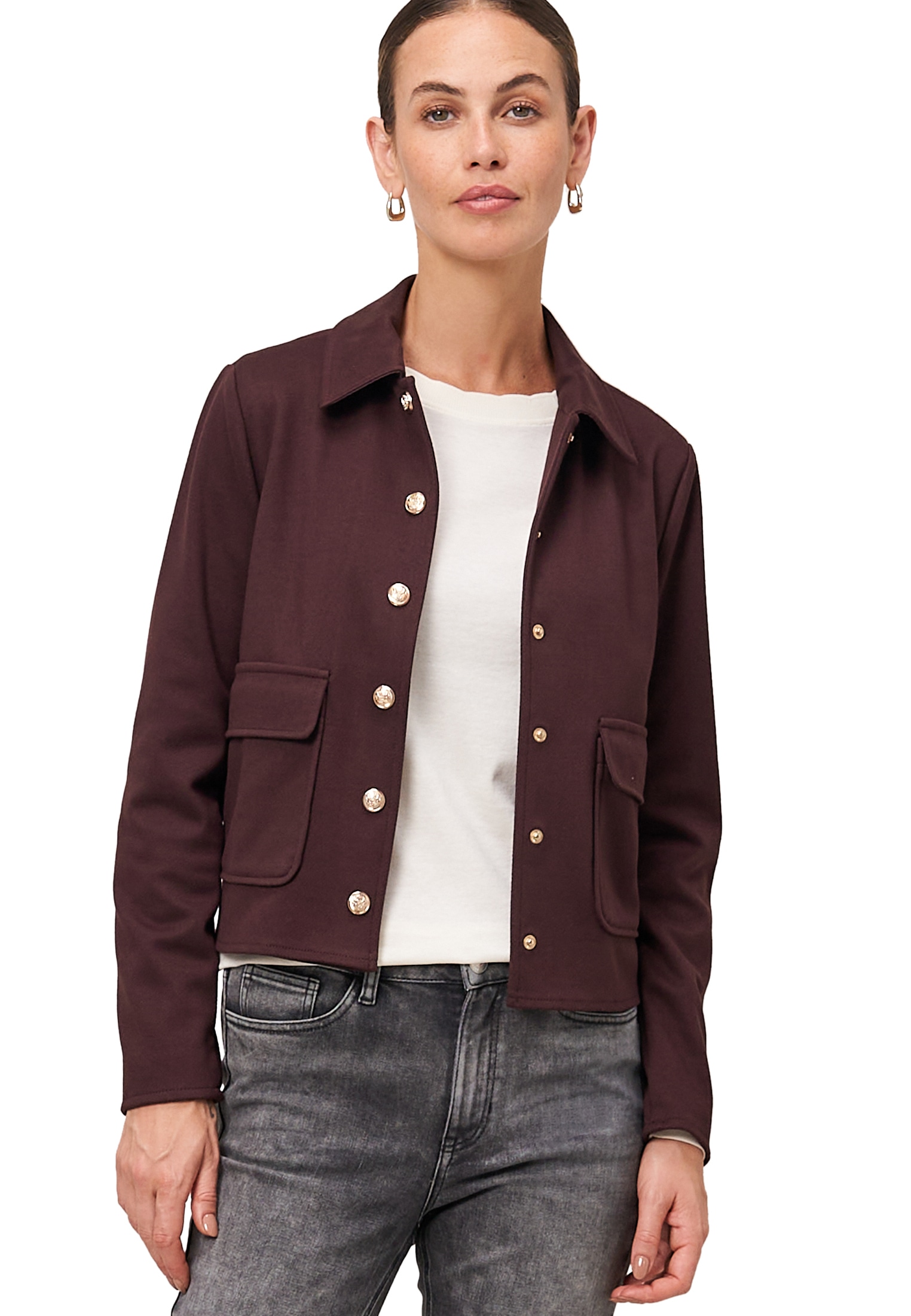 Zero Jackenblazer "Damen Twill-Blazer mit Klappentaschen" Knopfleiste günstig online kaufen
