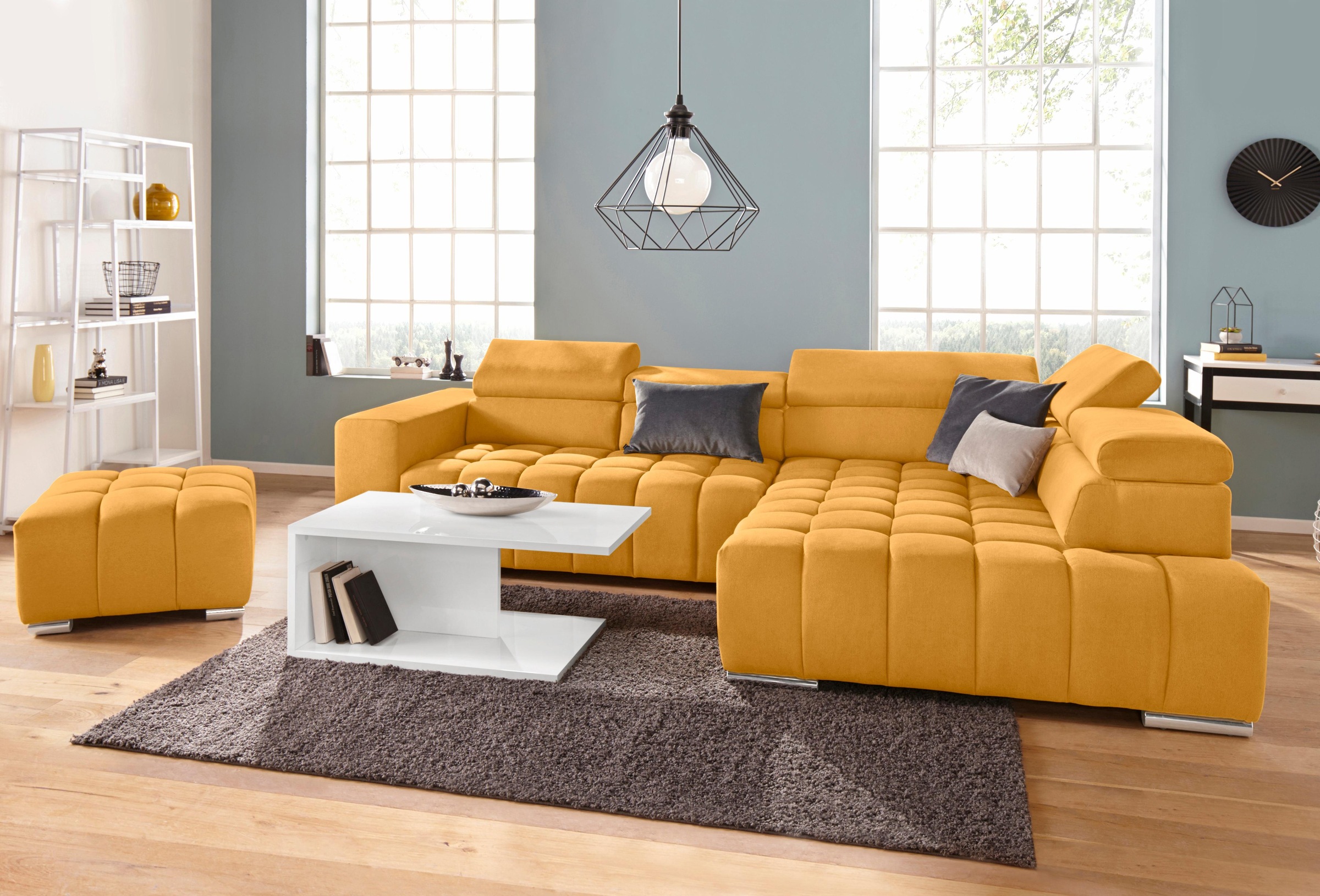 exxpo - sofa fashion Ecksofa Elias, L-Form, mit Kopf- bzw. Rückenverstellung, wahlweise mit Bettfunktion