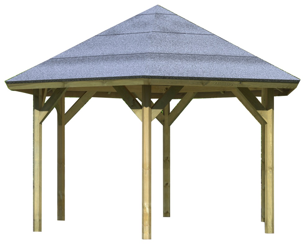 Karibu Pavillon "Oslo 2" BxTxH: 392x451x315 cm, mit H-Pfostenanker günstig online kaufen