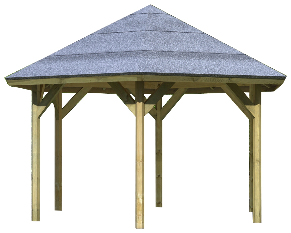 Karibu Pavillon "Oslo 2", (Set), BxTxH: 392x451x315 cm, mit H-Pfostenanker günstig online kaufen