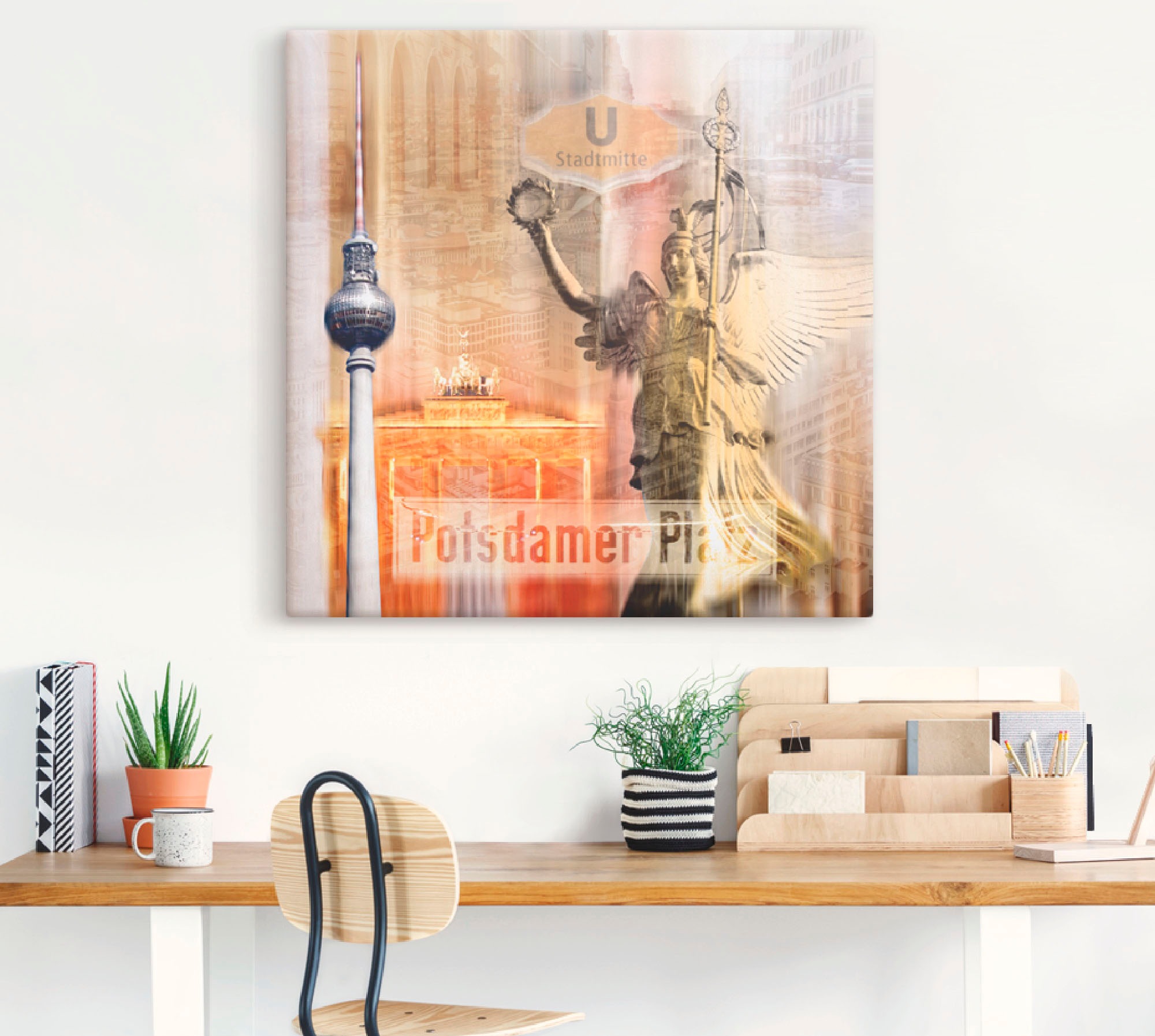 Wandaufkleber St.), Größen Friday Skyline Wandbild Collage in V«, Black »Berlin oder als (1 Artland versch. Leinwandbild, BAUR | Gebäude, Poster