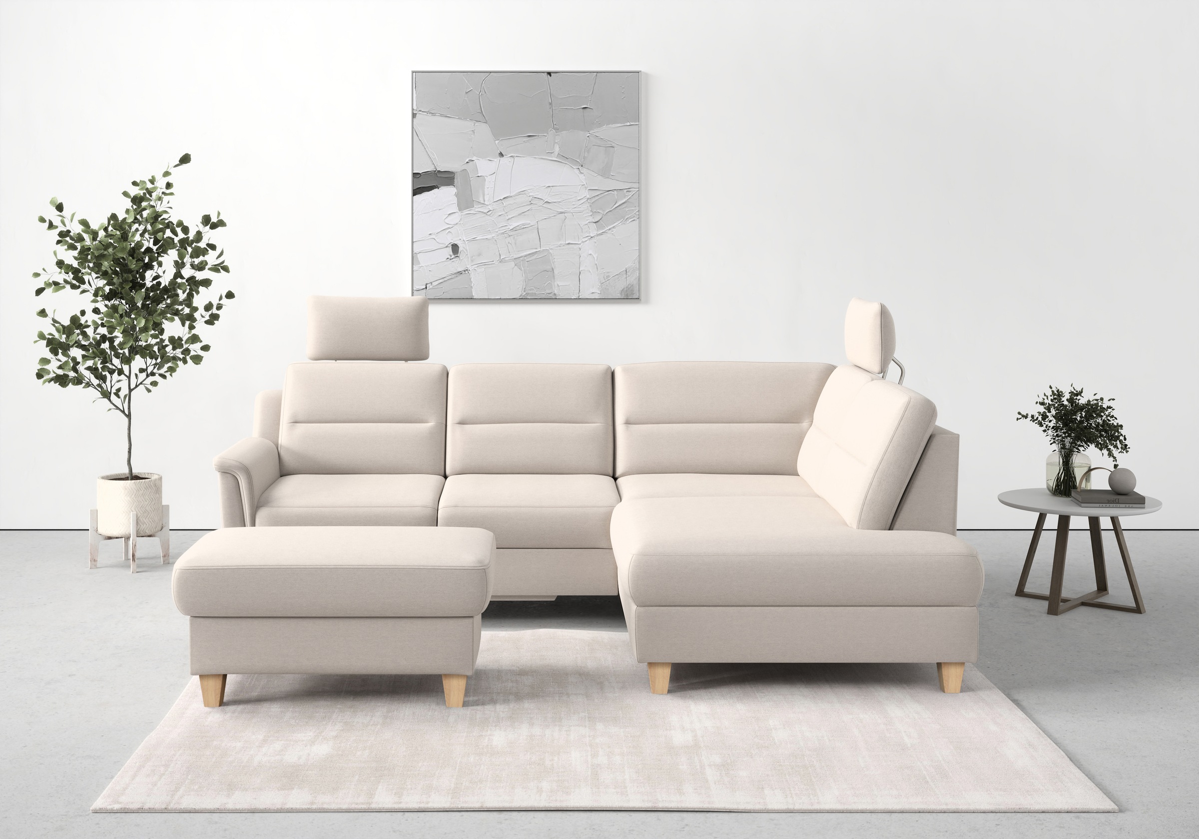 sit&more Ecksofa "Farö L-Form" inklusive Federkern, wahlweise mit Schlaffunktion und Bettkasten