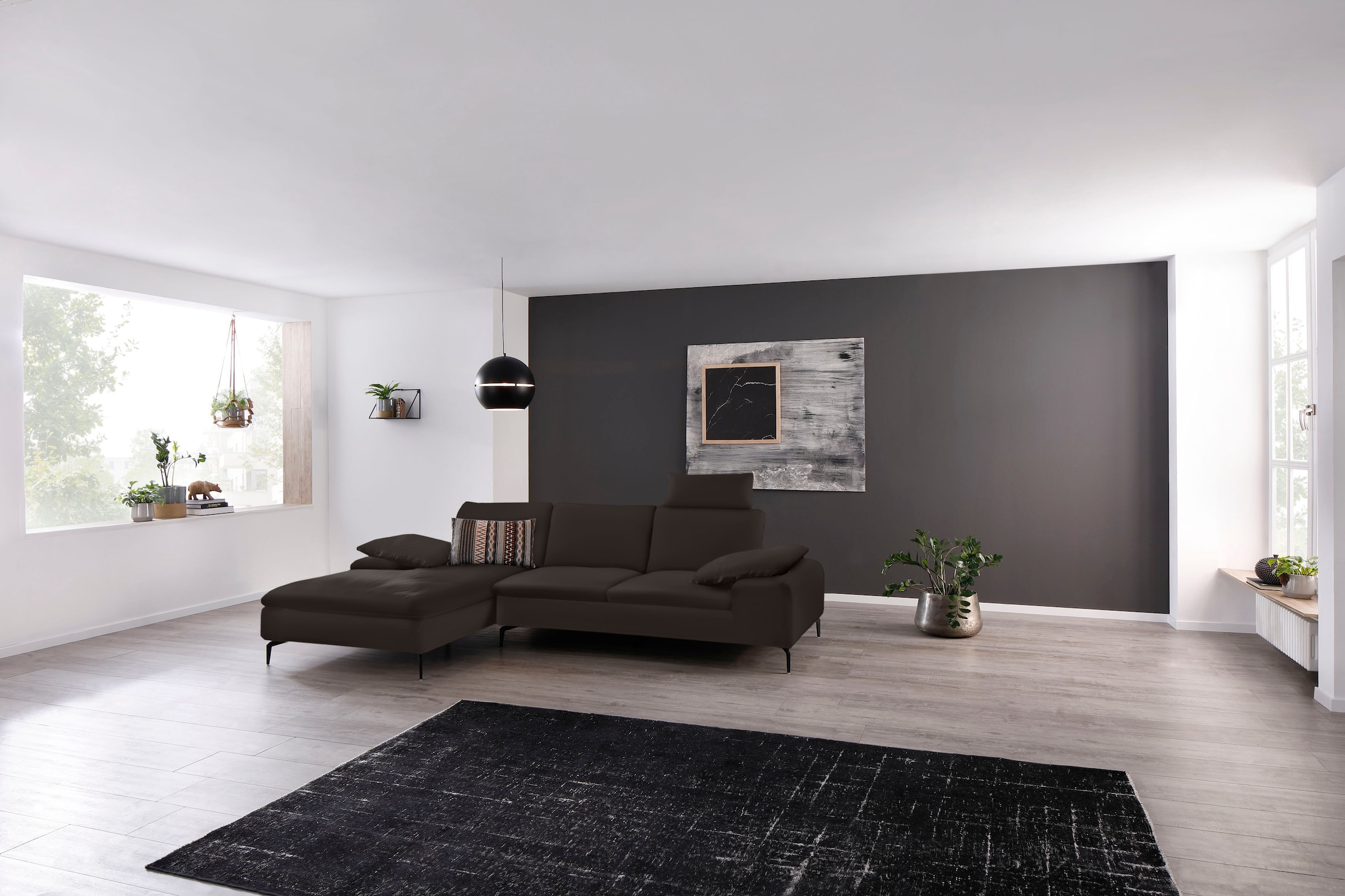 W.SCHILLIG Ecksofa "valentinoo, Designsofa, bequem, elegant und zeitlos, L-Form" inklusive Hocker, mit Sitztiefenverstellung, Breite 299 cm