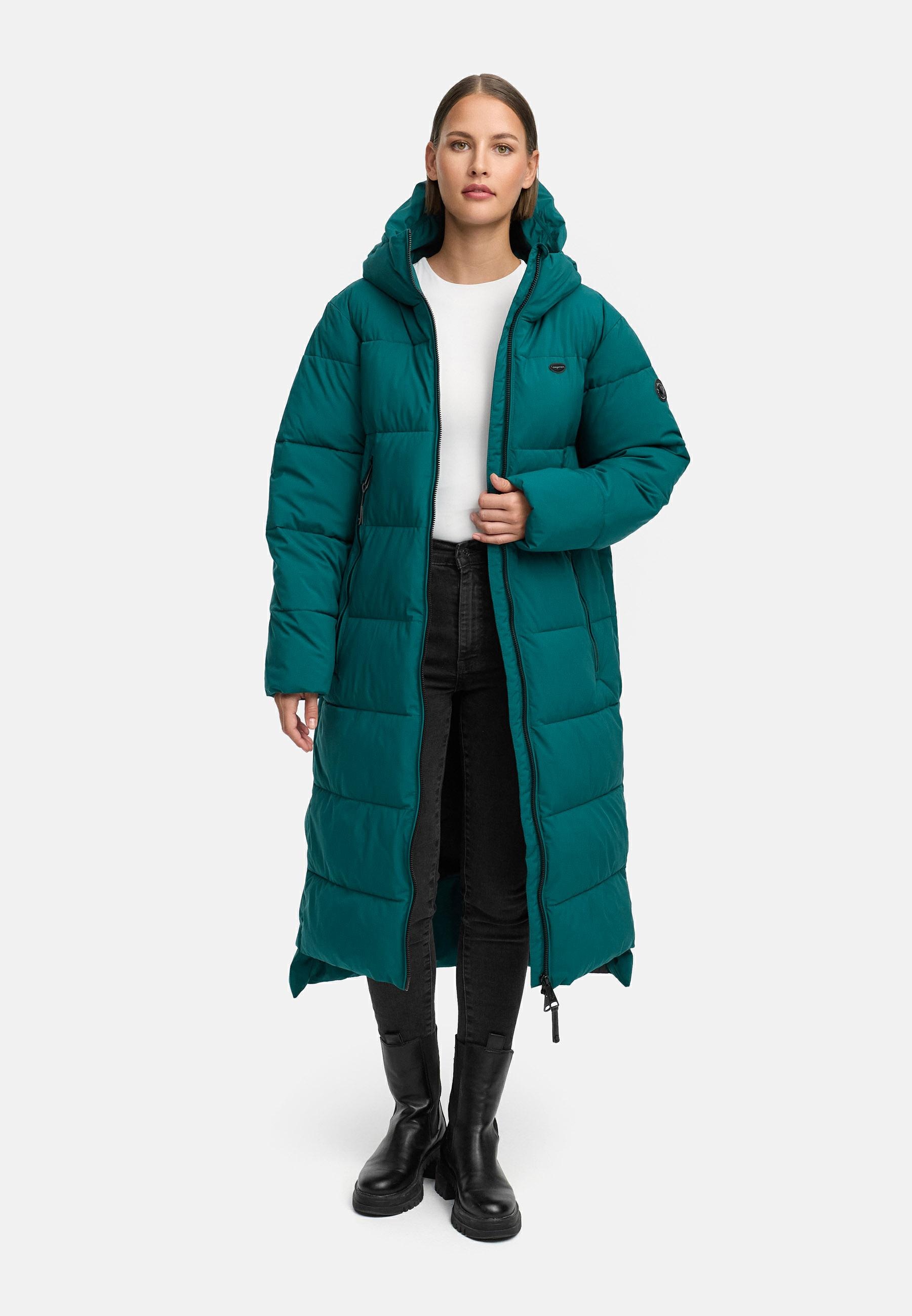 Ragwear Wintermantel »Patrise« Extralanger Damen Winter Steppmantel mit Gehschlitzen